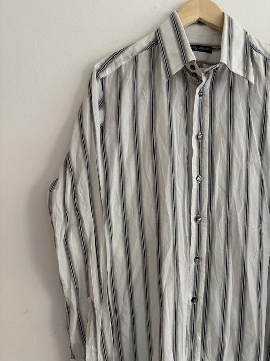👔 Cămașă Vintage Dolce & Gabbana în Dungi – Bărbați | L | Made in Italy - anbracaminte