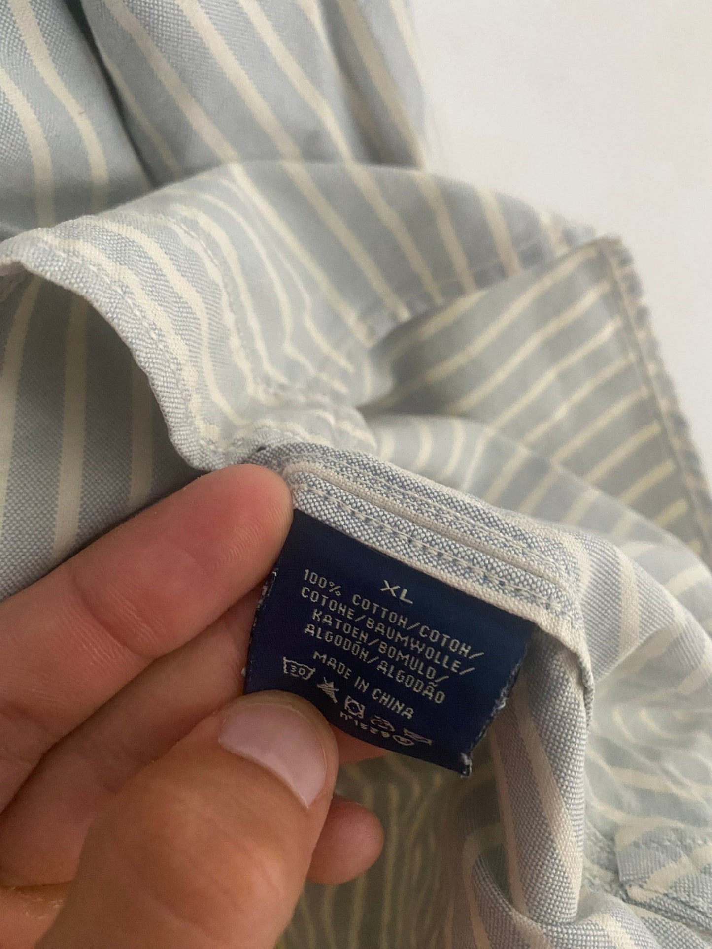 Cămașă Vintage Polo Jeans Ralph Lauren – Dungi Albastre, Mărime XL - anbracaminte