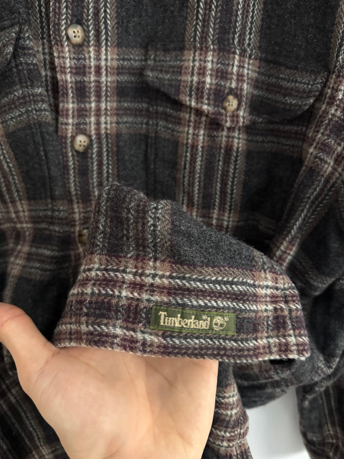 🪵 Cămașă Vintage Timberland din Lână – Mărime L Bărbați - anbracaminte