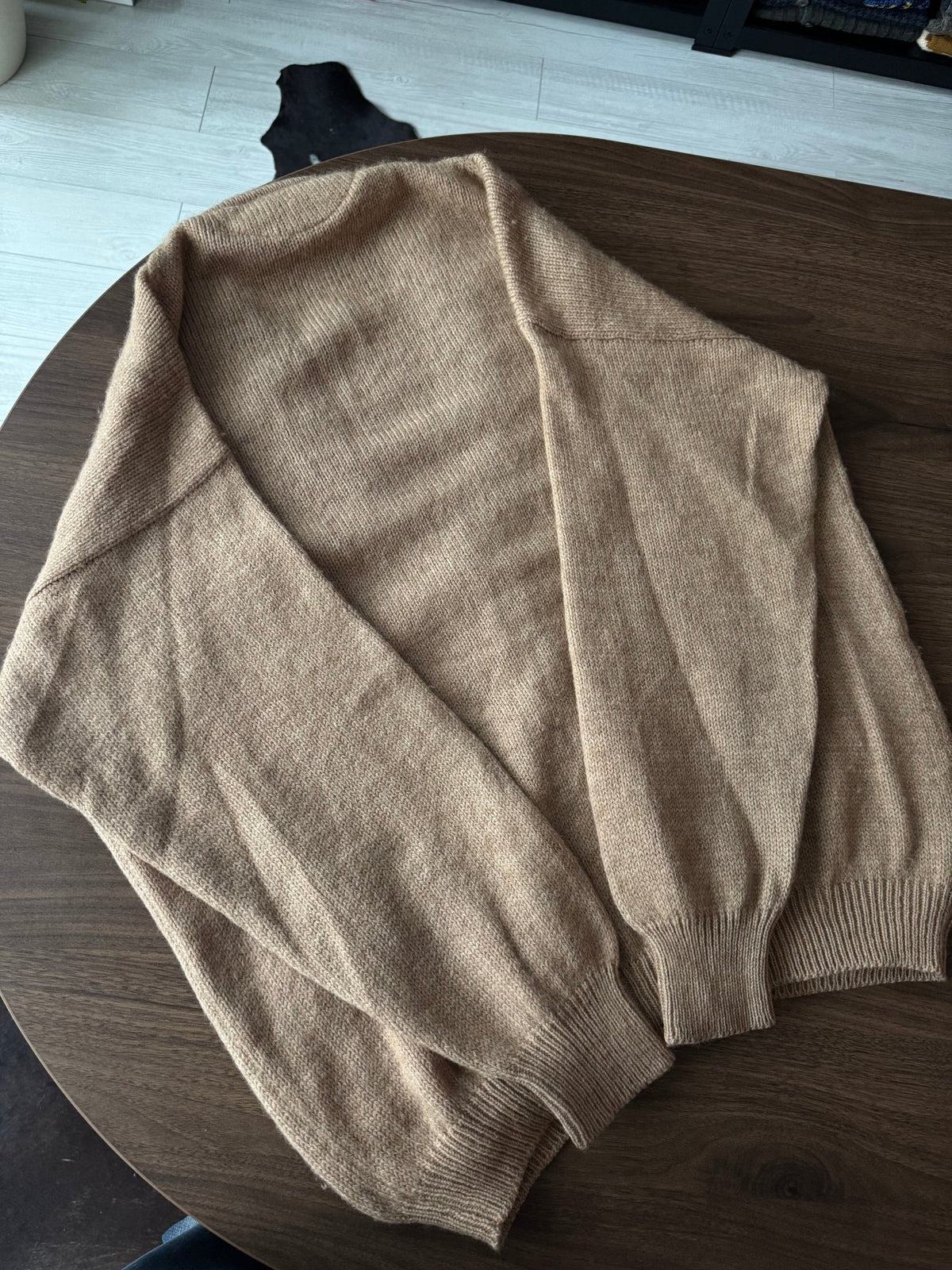 Cardigan Bej Vintage Bărbați | Păr de Cămilă şi Lână | L (50) - anbracaminte