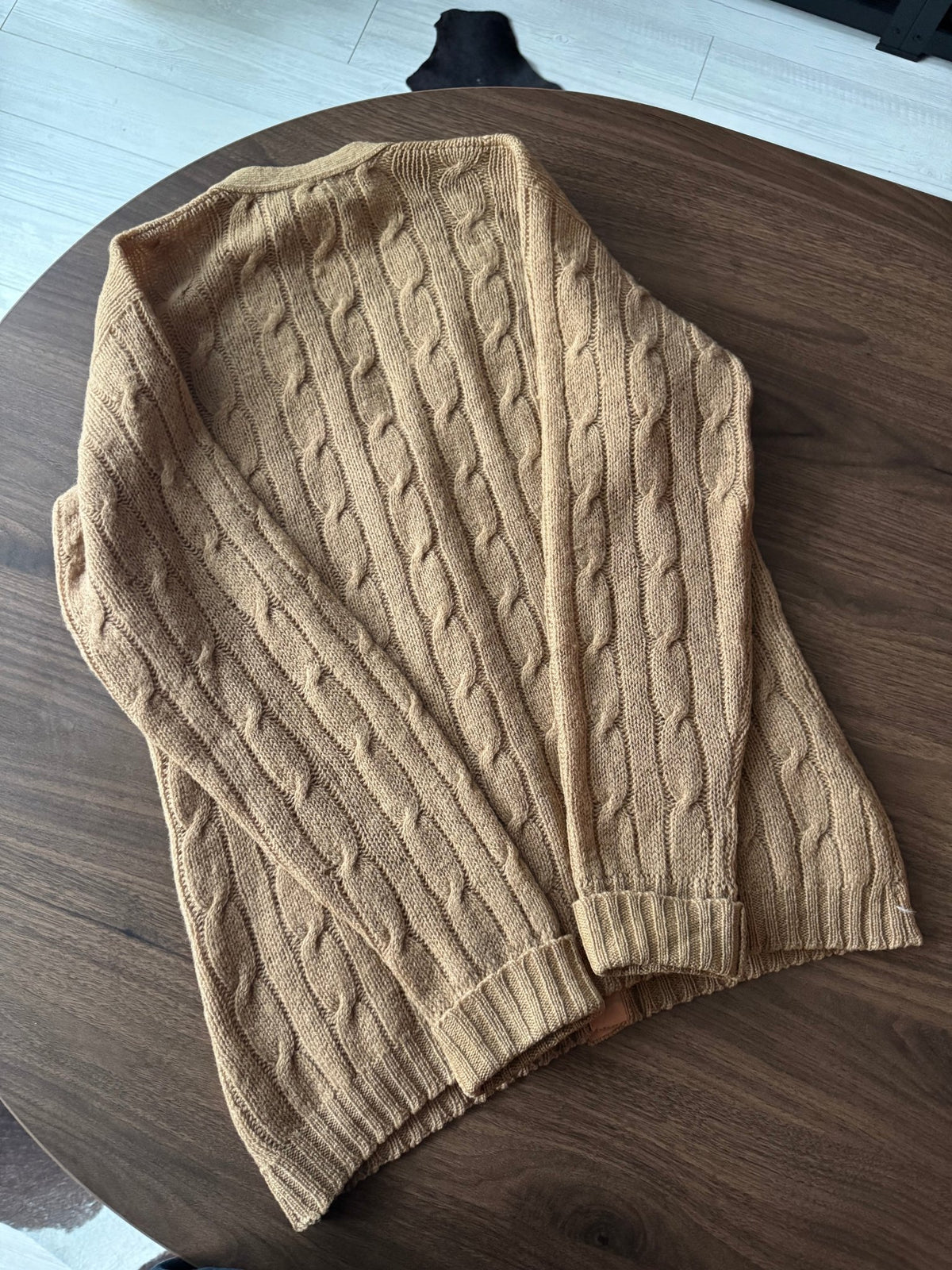 Cardigan Lână Crem Vintage ’70 Femei | Cable Knit | S/M - anbracaminte