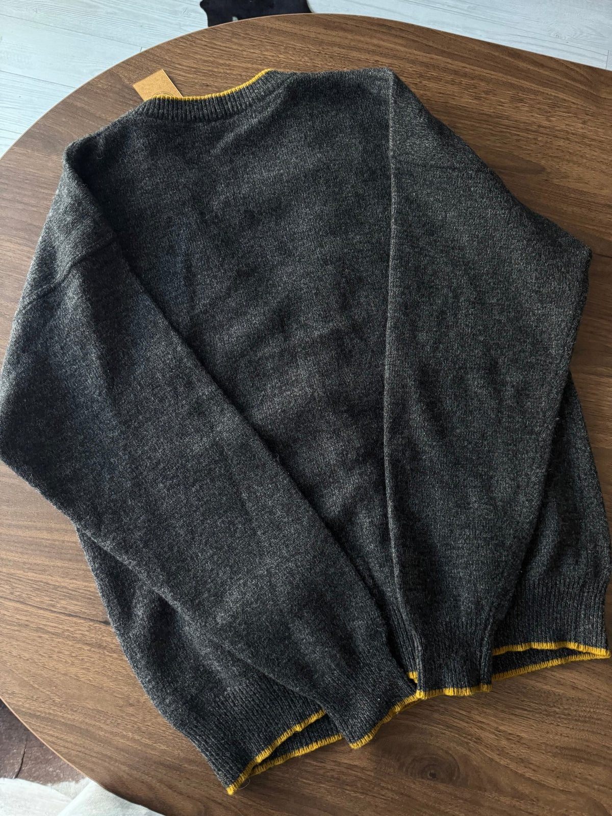 Cardigan Lână Gri Vintage Bărbați | Broderie pe Piept | M - anbracaminte