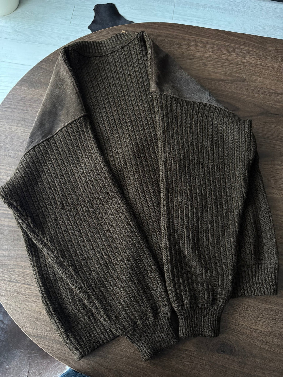 Cardigan Lână Maro Vintage Bărbați | Made in Italy | L (4) - anbracaminte