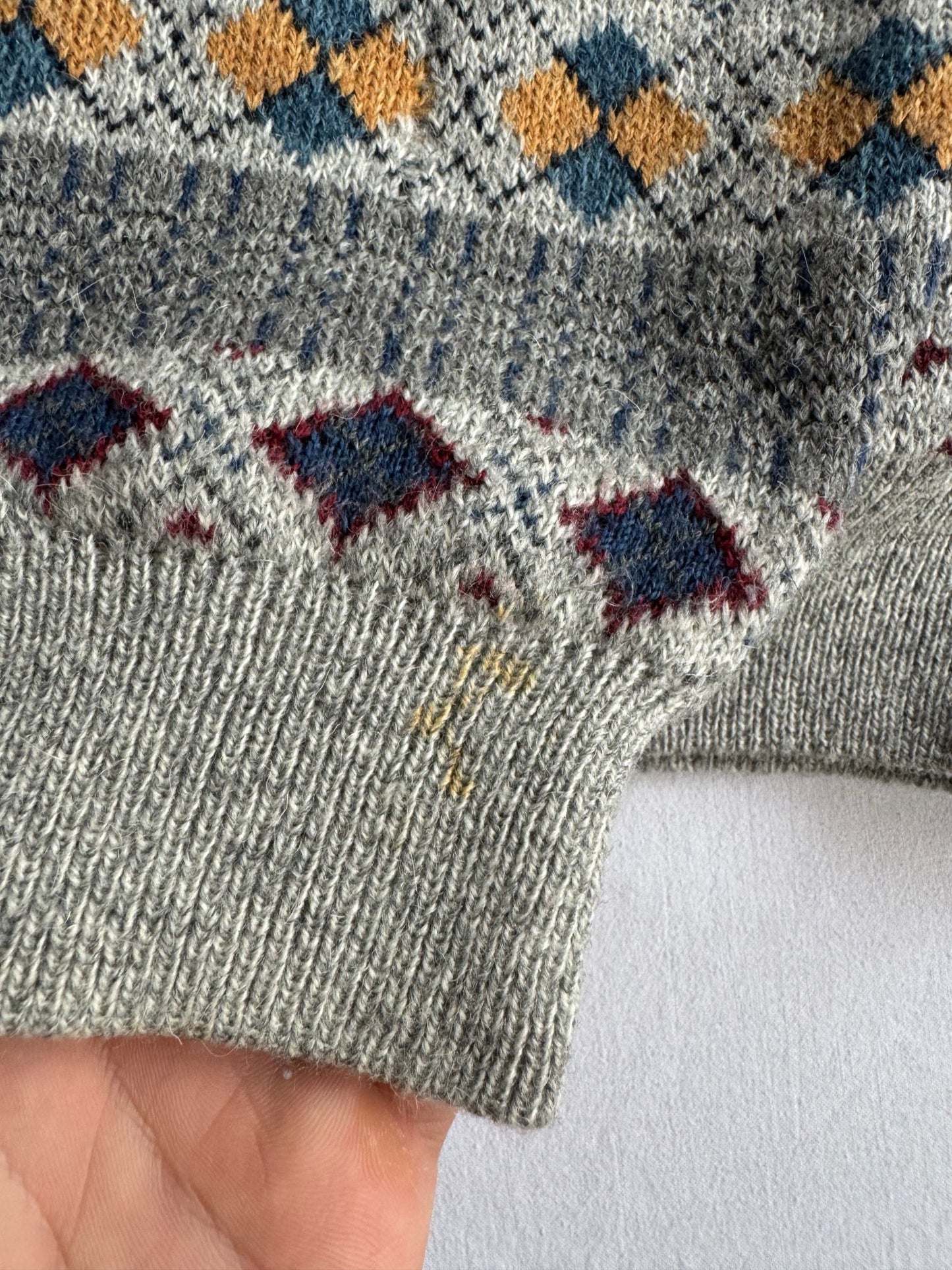 🧶 Cardigan Vintage cu Pattern Etnic din Lână, Alpaca și Acril – XL - anbracaminte