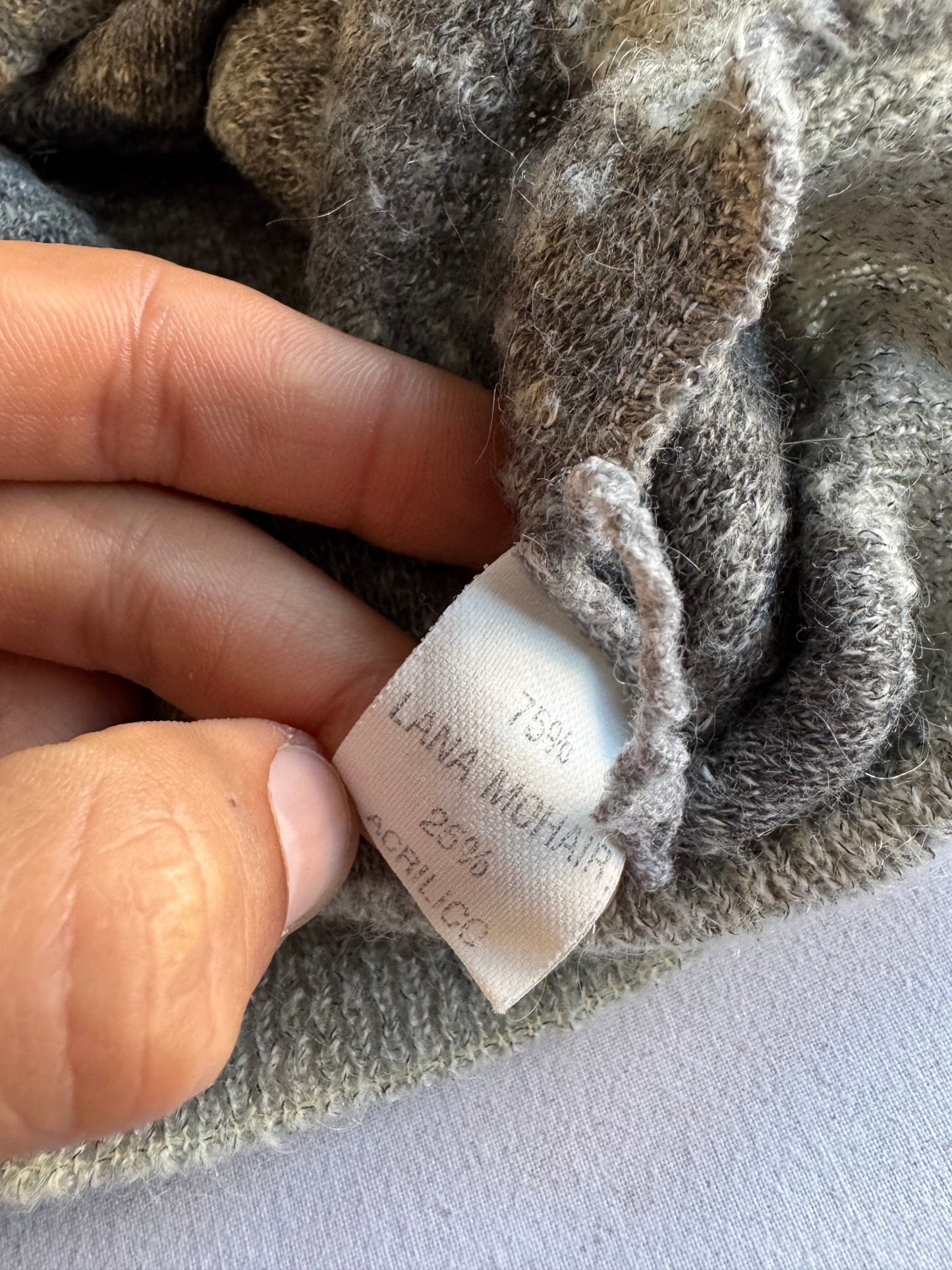 🧶 Cardigan Vintage Gri Fuzzy / Lână Mohair (Mărime 50 - M - L) - anbracaminte