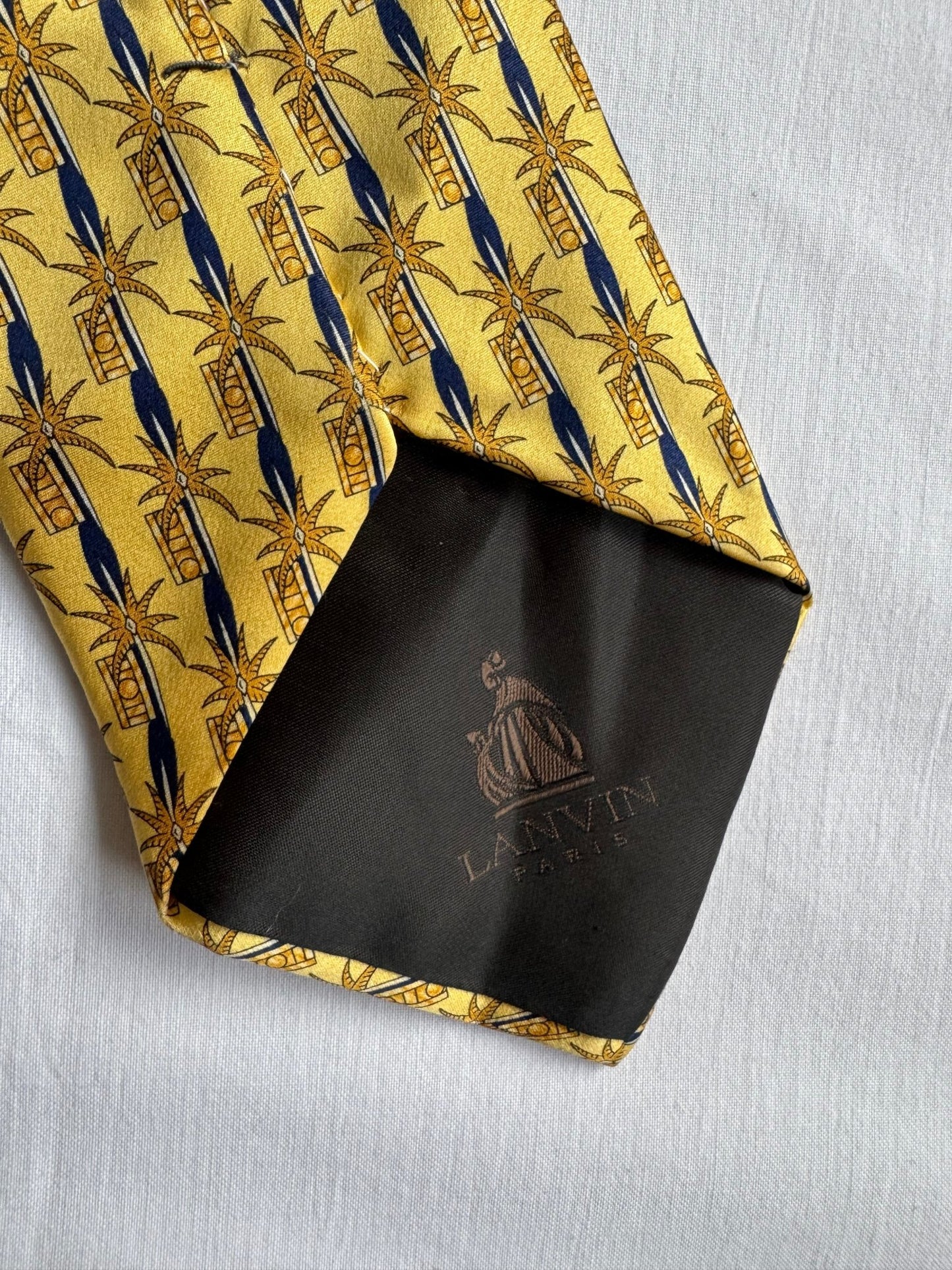 🐝 Cravată Vintage Lanvin din Mătase cu Print – Made in France - anbracaminte