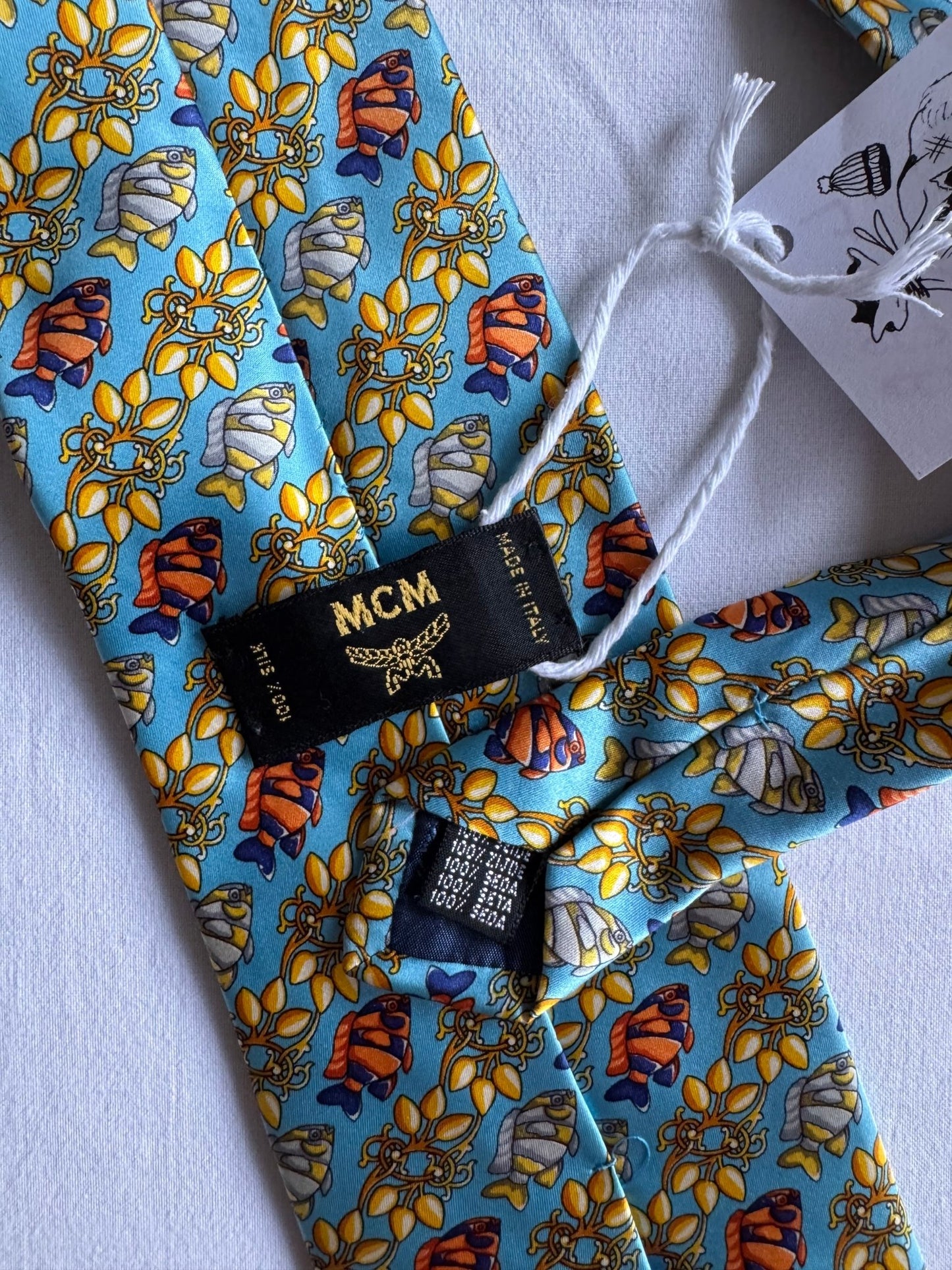 👔 Cravată Vintage MCM din Mătase – Made in Italy - anbracaminte