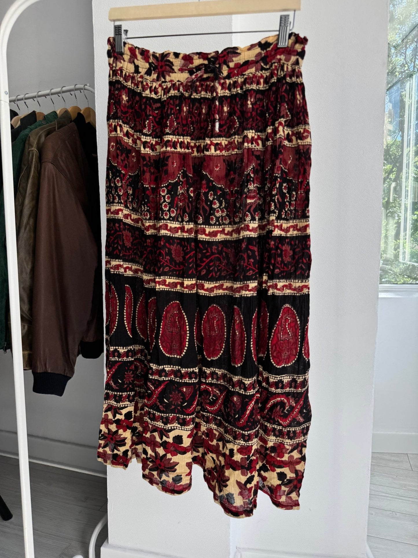🐘 Fustă Vintage Printed – L – Talie Ajustabilă - anbracaminte