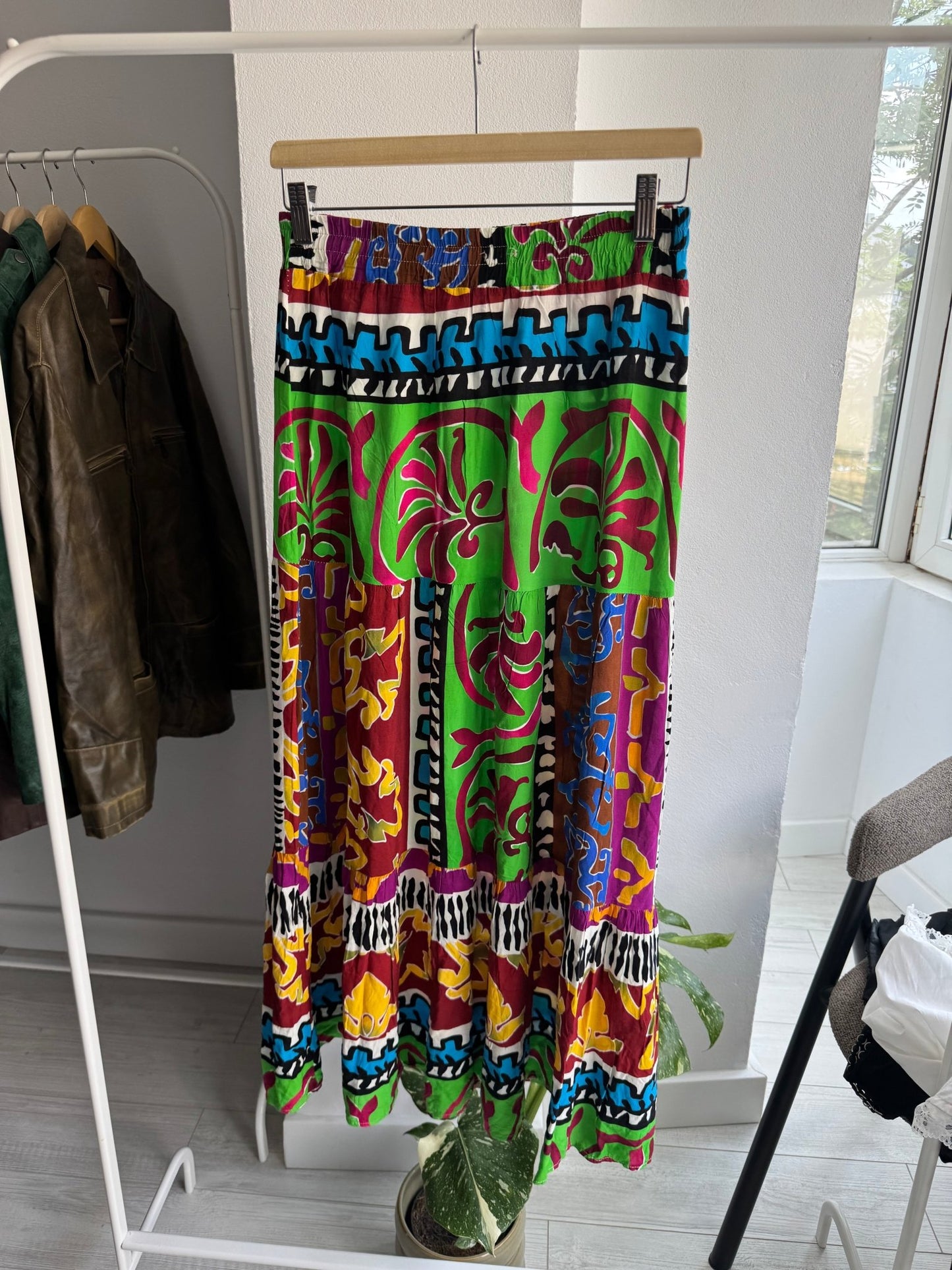 🎨 Fustă Vintage Printed – Talie Elastică – XS/S Damă - anbracaminte
