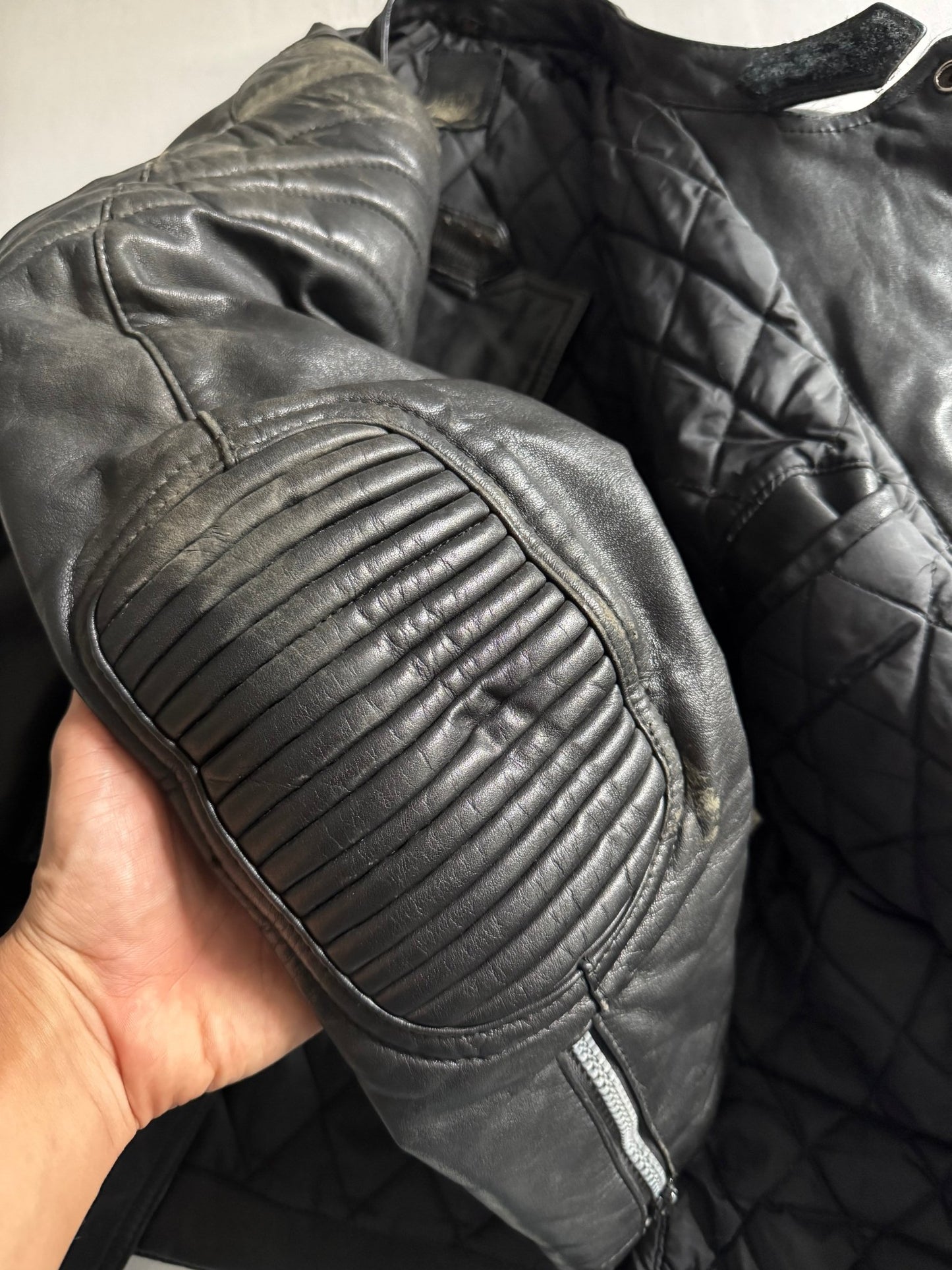 🏍️ Geacă Moto Vintage din Piele – Mărimea 54 (potrivită pentru L bărbați) - anbracaminte