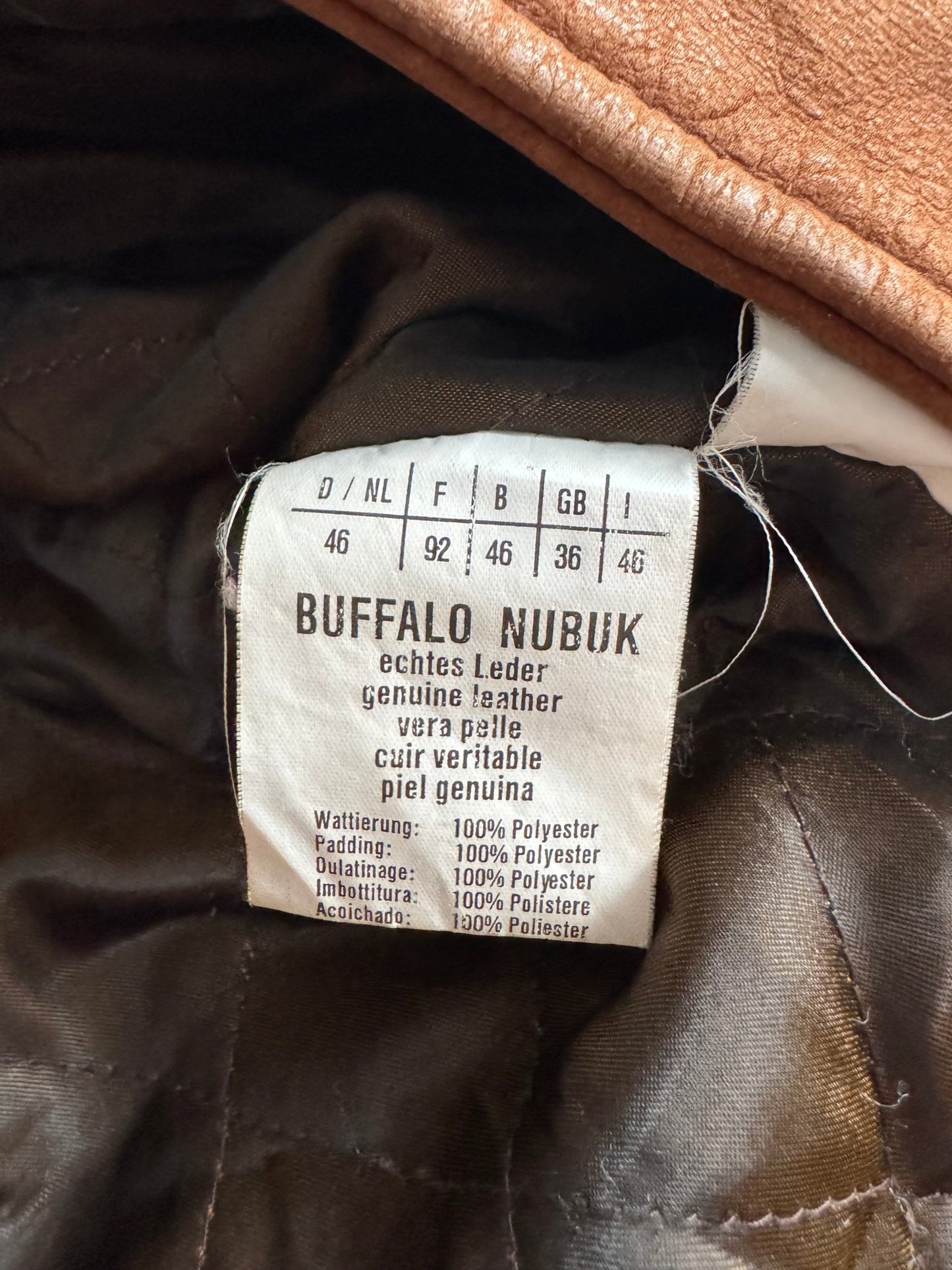 🦬 Geacă Trucker Vintage din Piele Maro / Buffalo Nubuk (Mărime 46 - M) - anbracaminte