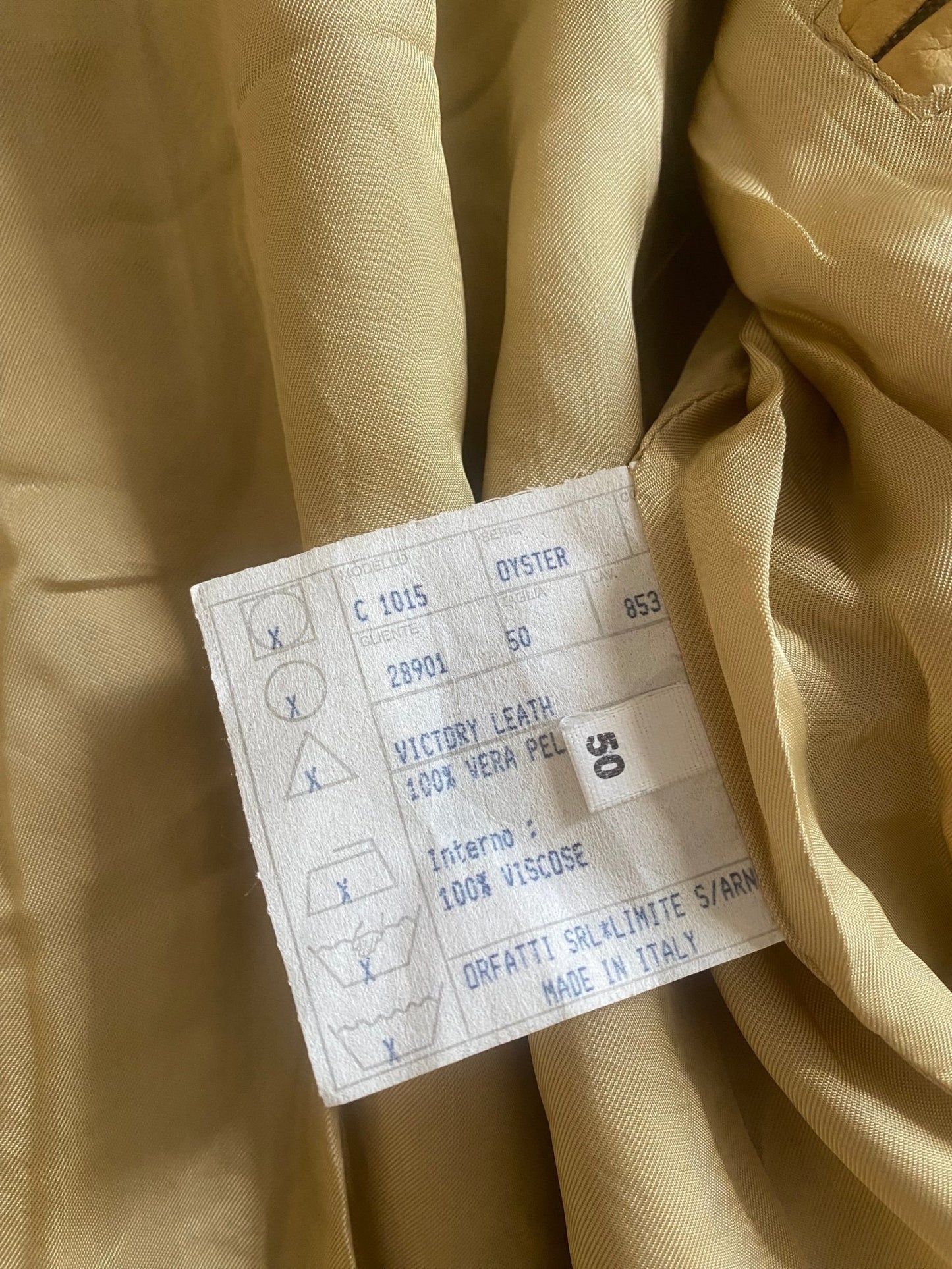 Geacă Vintage Crem din Piele – Made in Italy, Guler 70s - anbracaminte