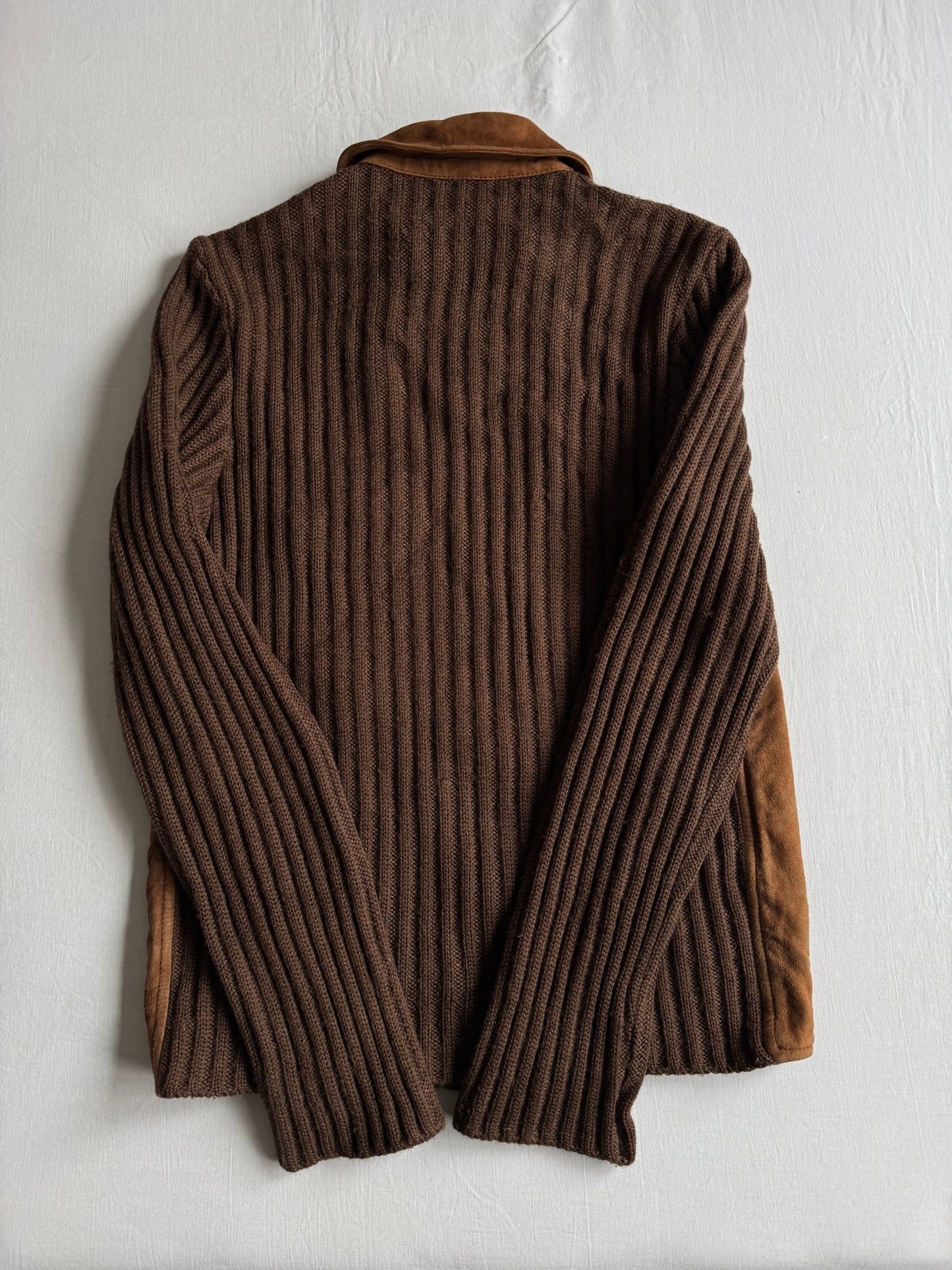 🤠 Geacă Vintage Dolce & Gabbana din Piele Suede Maro & Lână – M (48) - anbracaminte