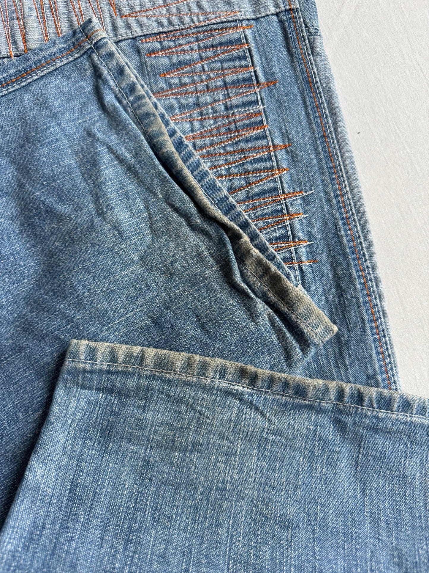 👖 Jeans Y2K Baggy cu Broderie – US 32 - anbracaminte