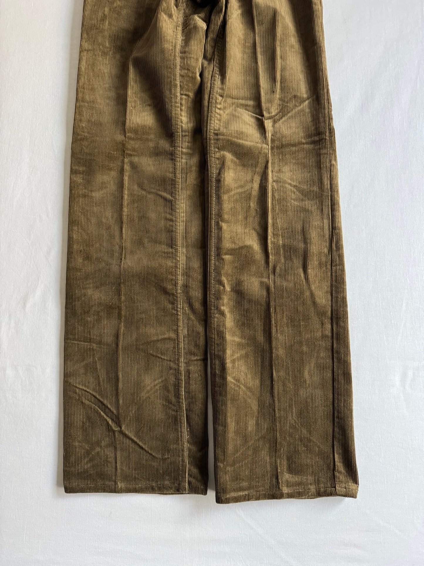 🤠 Pantaloni Wrangler Deadstock din Catifea (Corduroy) – Vintage 70’s – Olive Brown - anbracaminte