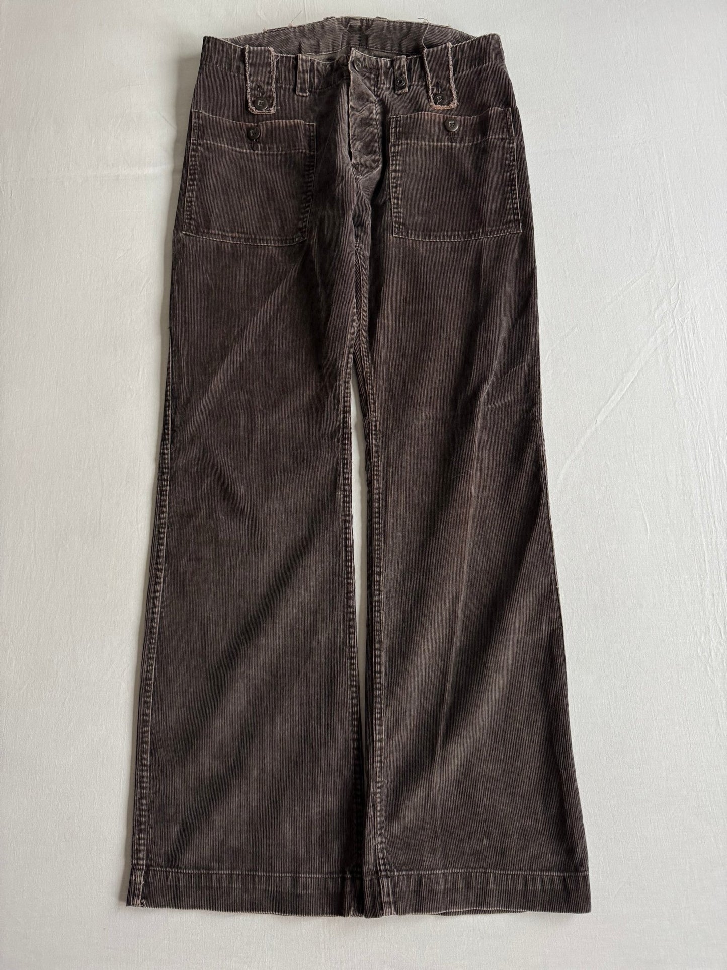 🪵 ⛽️ Pantaloni Y2K Damă Diesel Bootcut din Catifea Maro – US 29 - anbracaminte