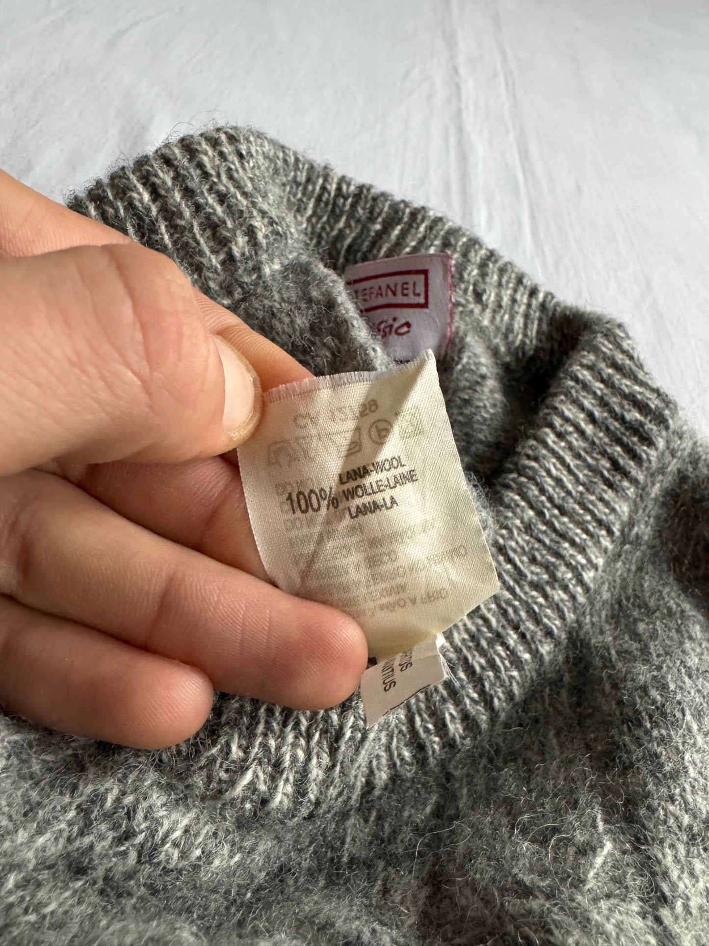 🧶 Pulover Vintage Bărbați Stefanel Gri Cable Knit – L - anbracaminte