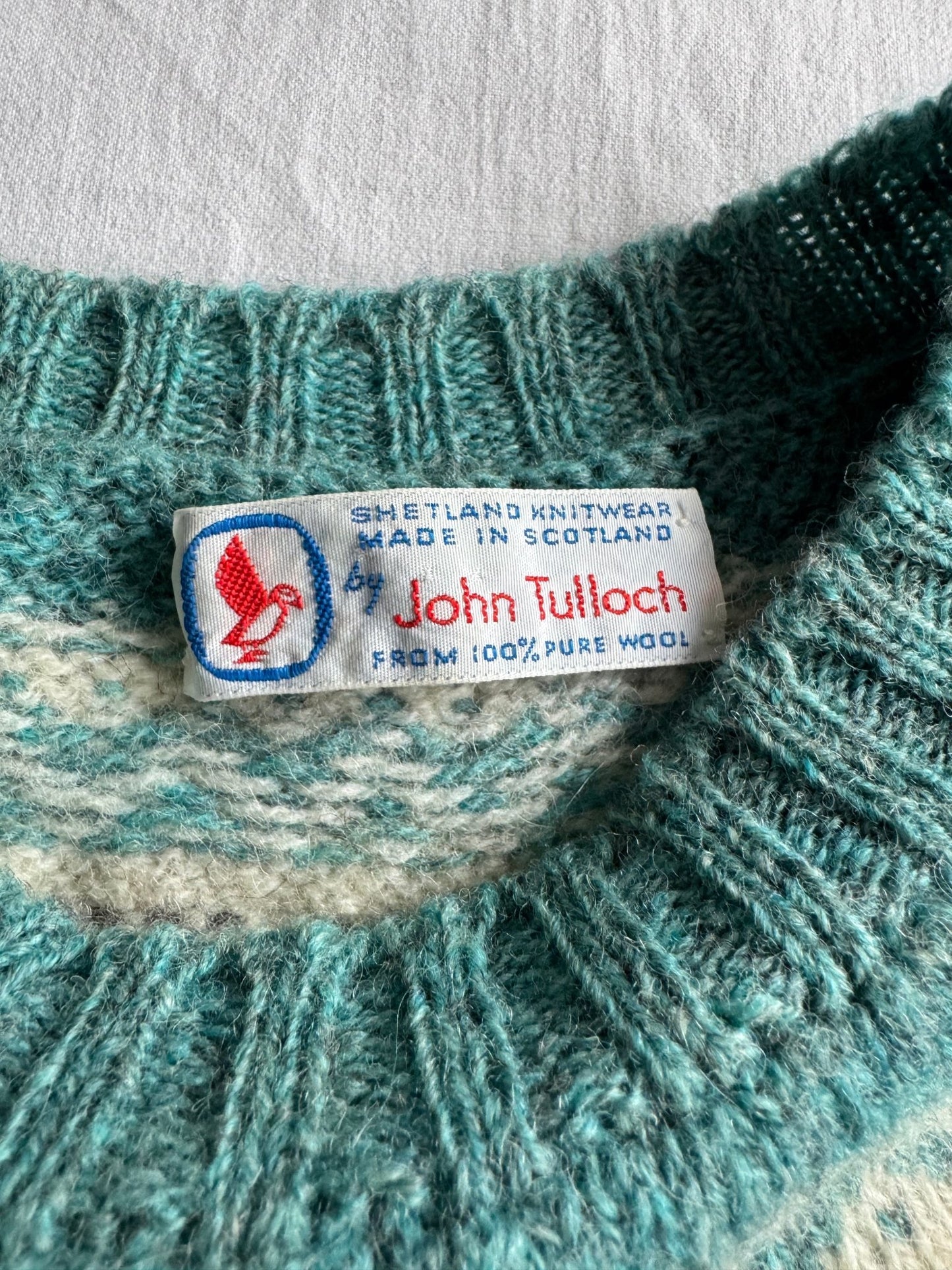 🧶 Pulover Vintage Bărbați Turcoaz cu Model Etnic – S - anbracaminte