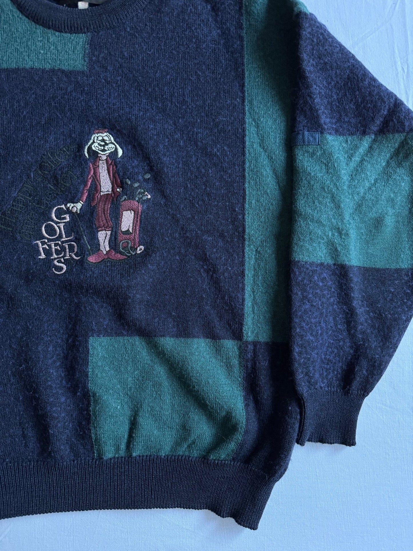 š§¶ Pulover Vintage cu Broderie CĆ¢ine / Mix LĆ¢nÄ Či Acrilic (MÄrime M Femei) - anbracaminte