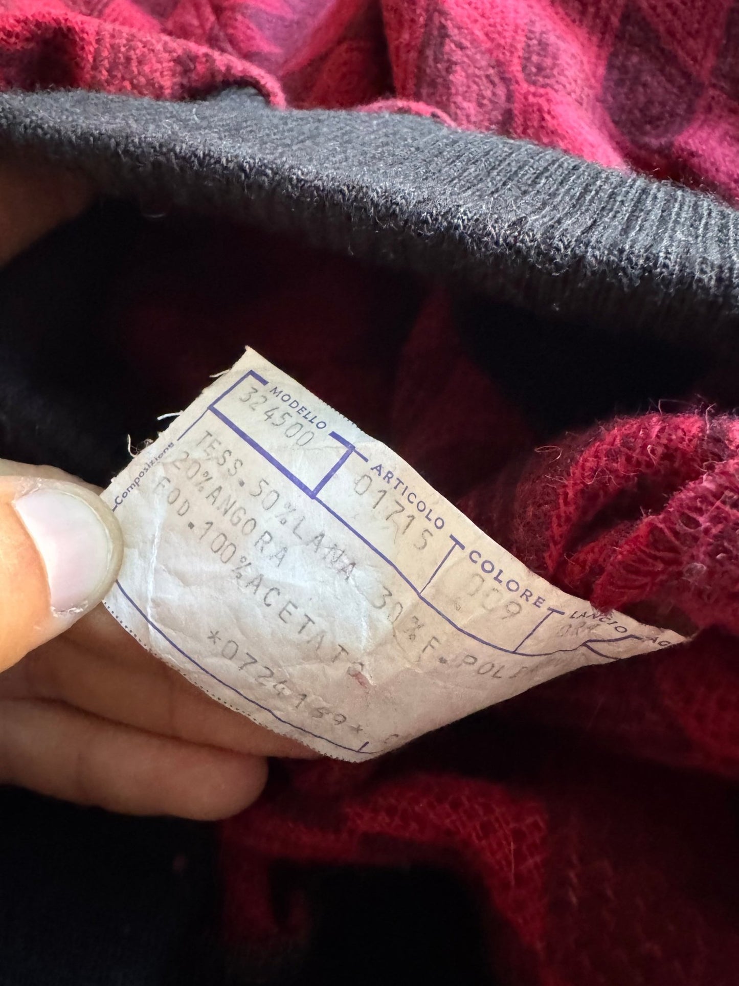 🧶 Pulover Vintage cu Guler și Model Geometric / 3 Nasturi (Mărime 44 IT - L Femei) - anbracaminte