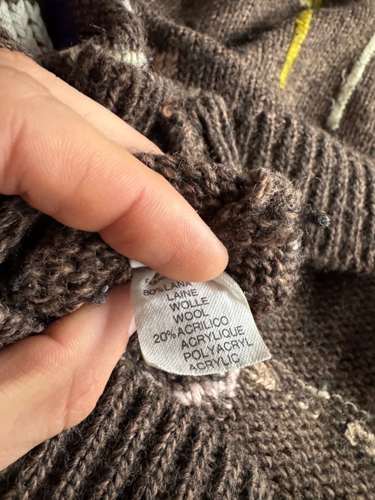 ⛸️ 🧶 Pulover Vintage Damă Maro din Lână cu Broderie Ice Skating – M/L Femei - anbracaminte
