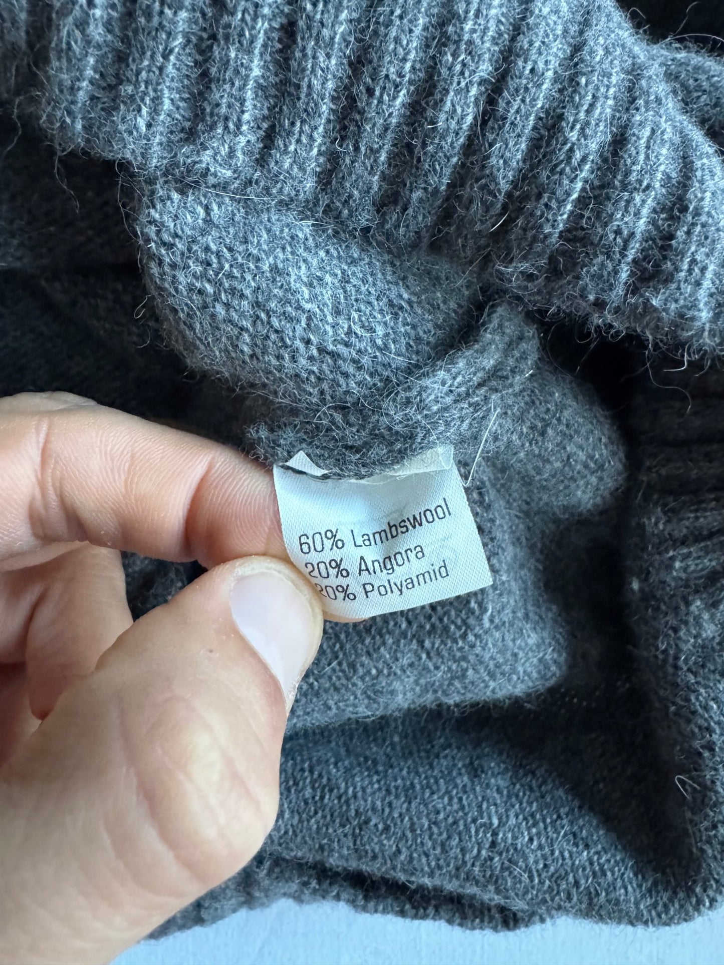 š§¶ Pulover Vintage Gri / Lambswool Či Angora (MÄrime 42 - XL Femei) - anbracaminte
