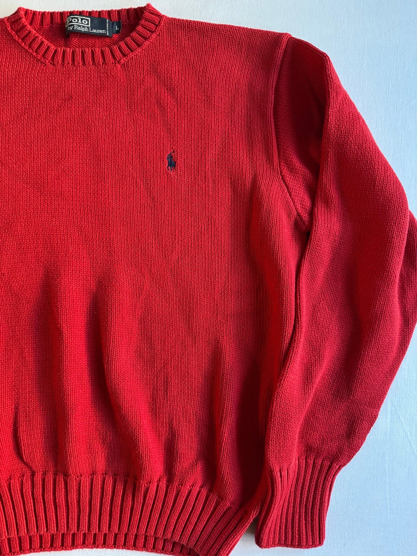 🍒 Pulover Vintage Ralph Lauren / Roșu (Mărime L) - anbracaminte