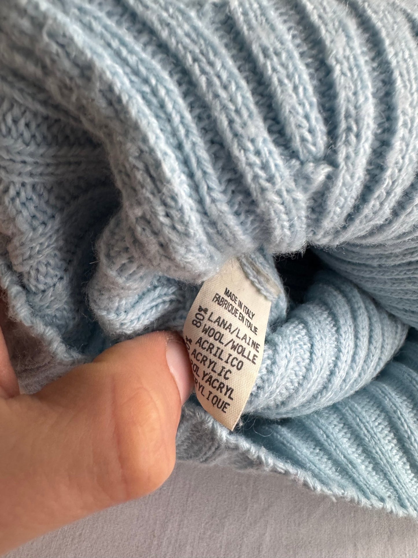 🧶 Pulover Y2K Damă Baby Blue cu Decolteu în V – Aprox. M/L Femei - anbracaminte