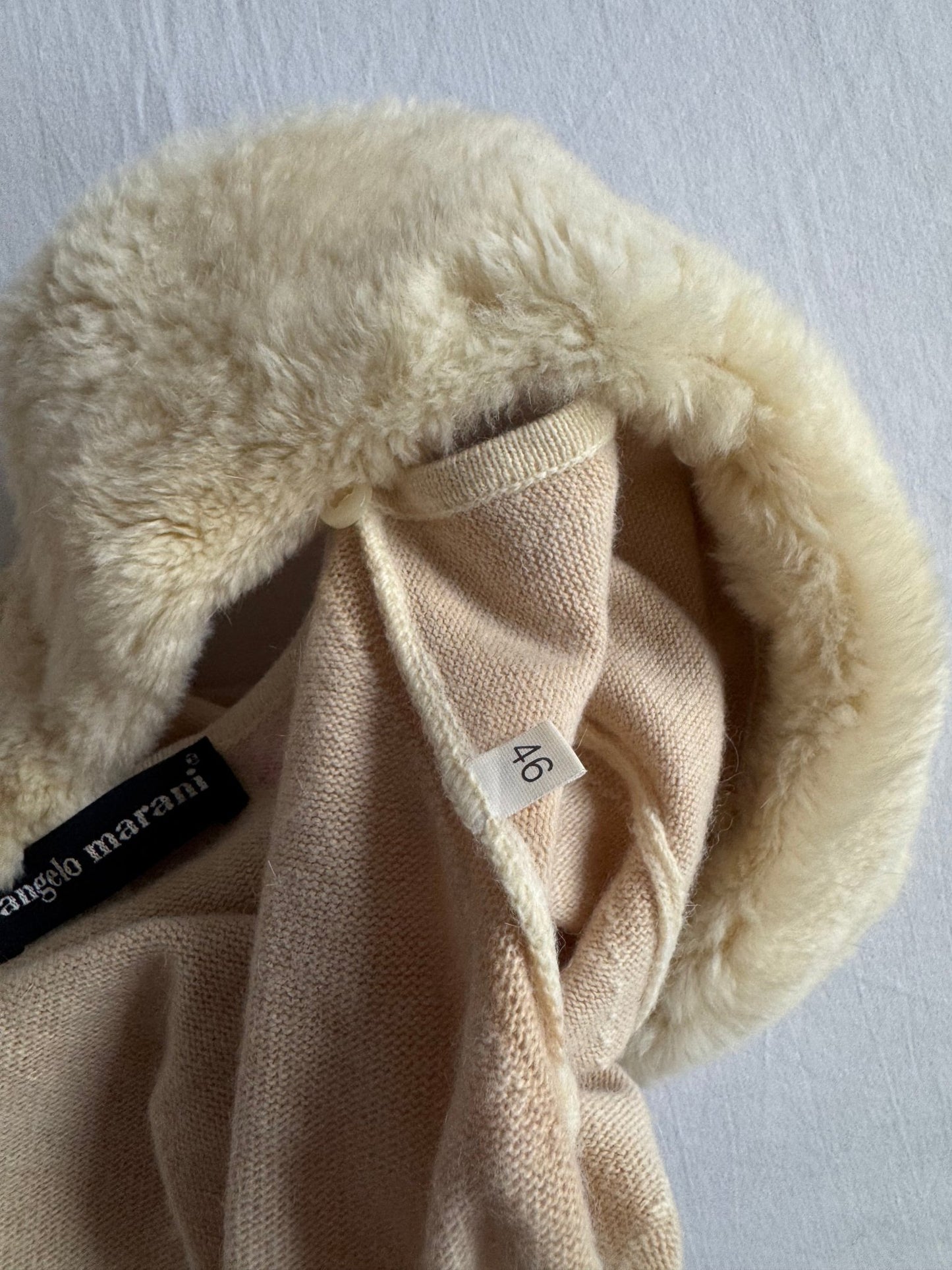 🧶 Pulover Y2K Damă cu Print Rose din Lână Merino și Angora cu Guler Detașabil din Blană – IT 46 (M/L) - anbracaminte