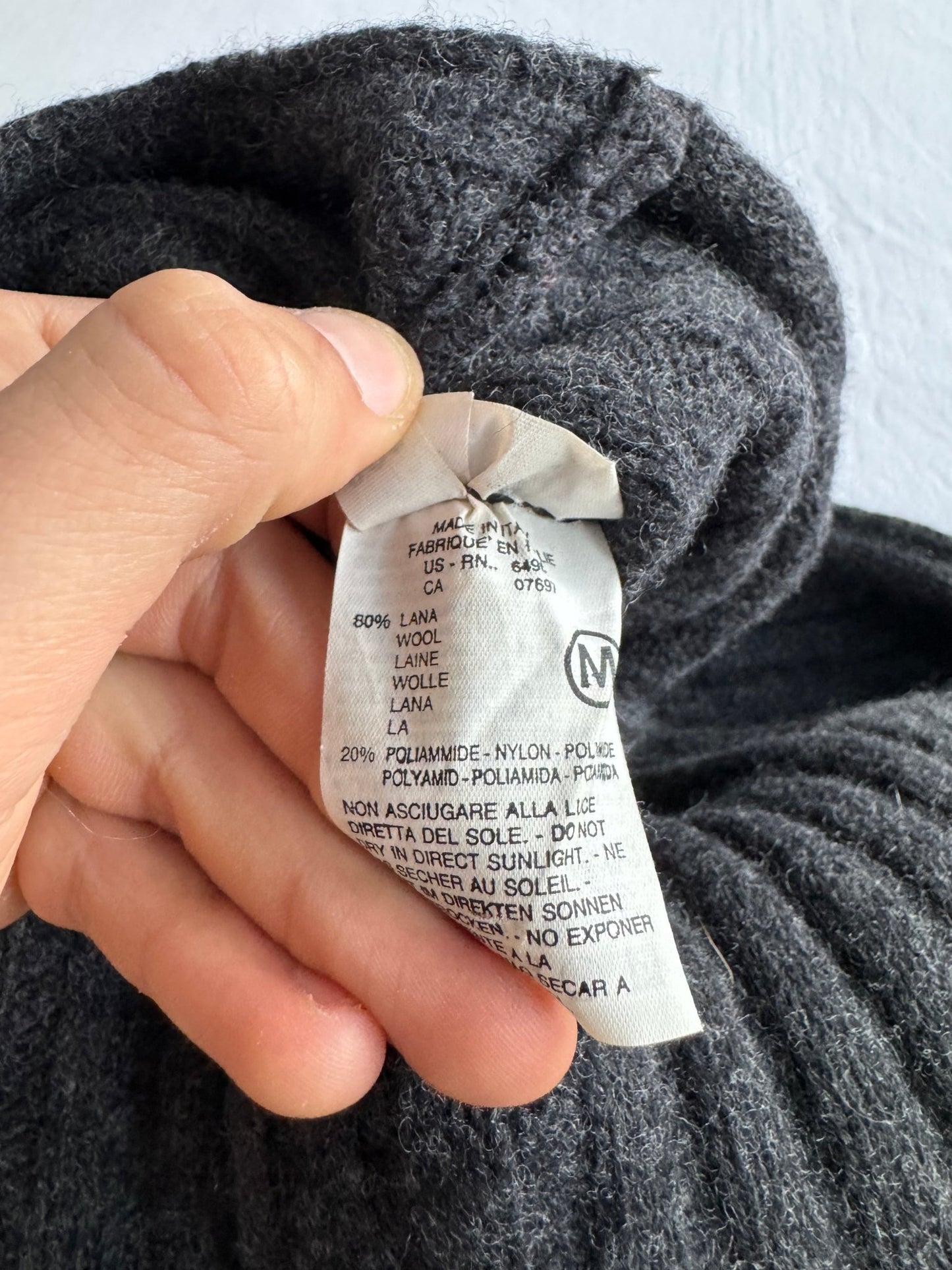 🧶 Pulover Y2K Damă Sisley Gri Închis Cropped – M - anbracaminte