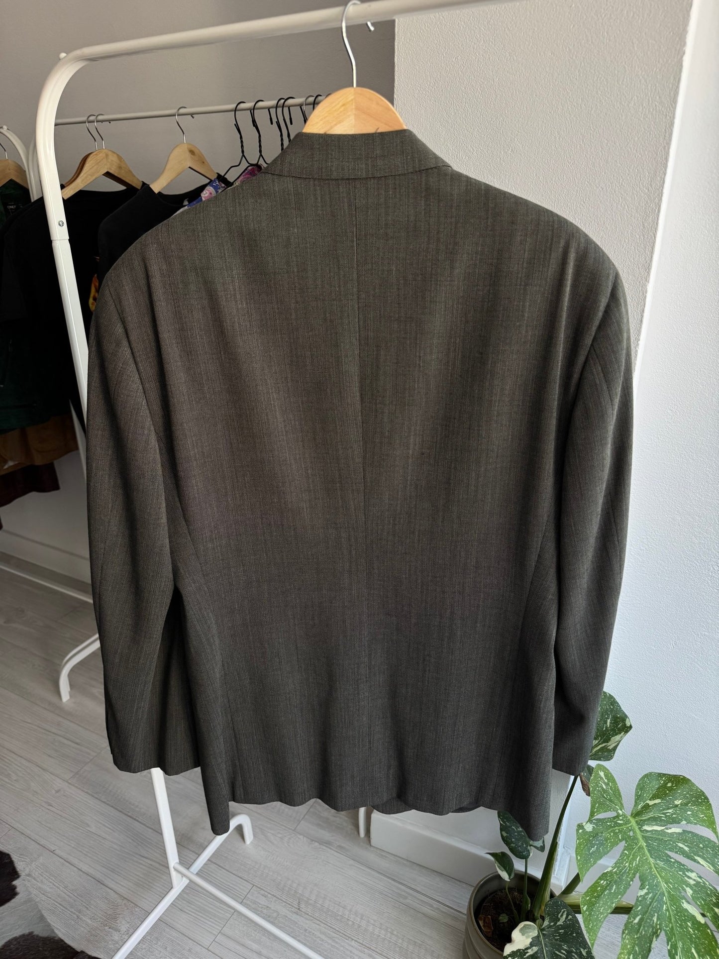 👔 Sacou Vintage Armani Gri din Lână Virgină – EU 52 (XL Bărbați) – Made in Italy - anbracaminte