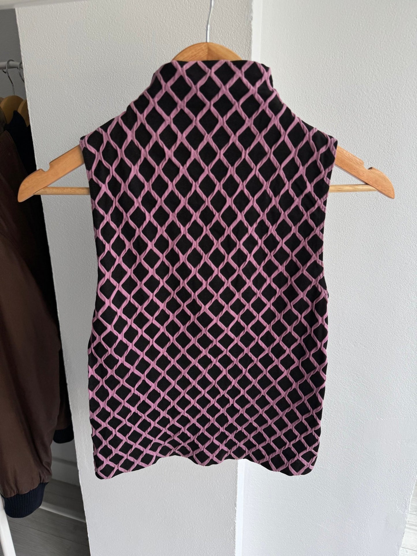 🪩 Top Y2K Black Textured – XS/S Damă - anbracaminte