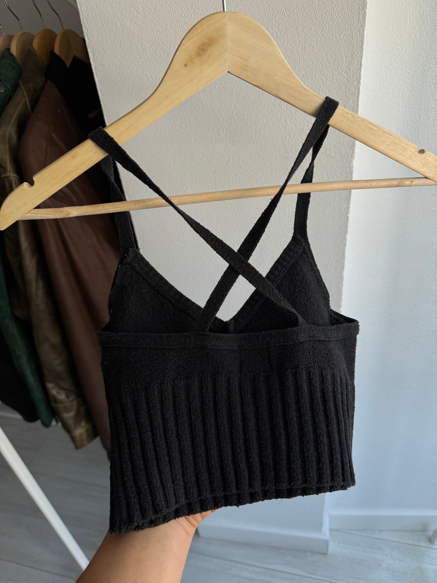 💁♀️ Top Y2K Cropped Miss Sixty Negru – S – Made in Italy - anbracaminte