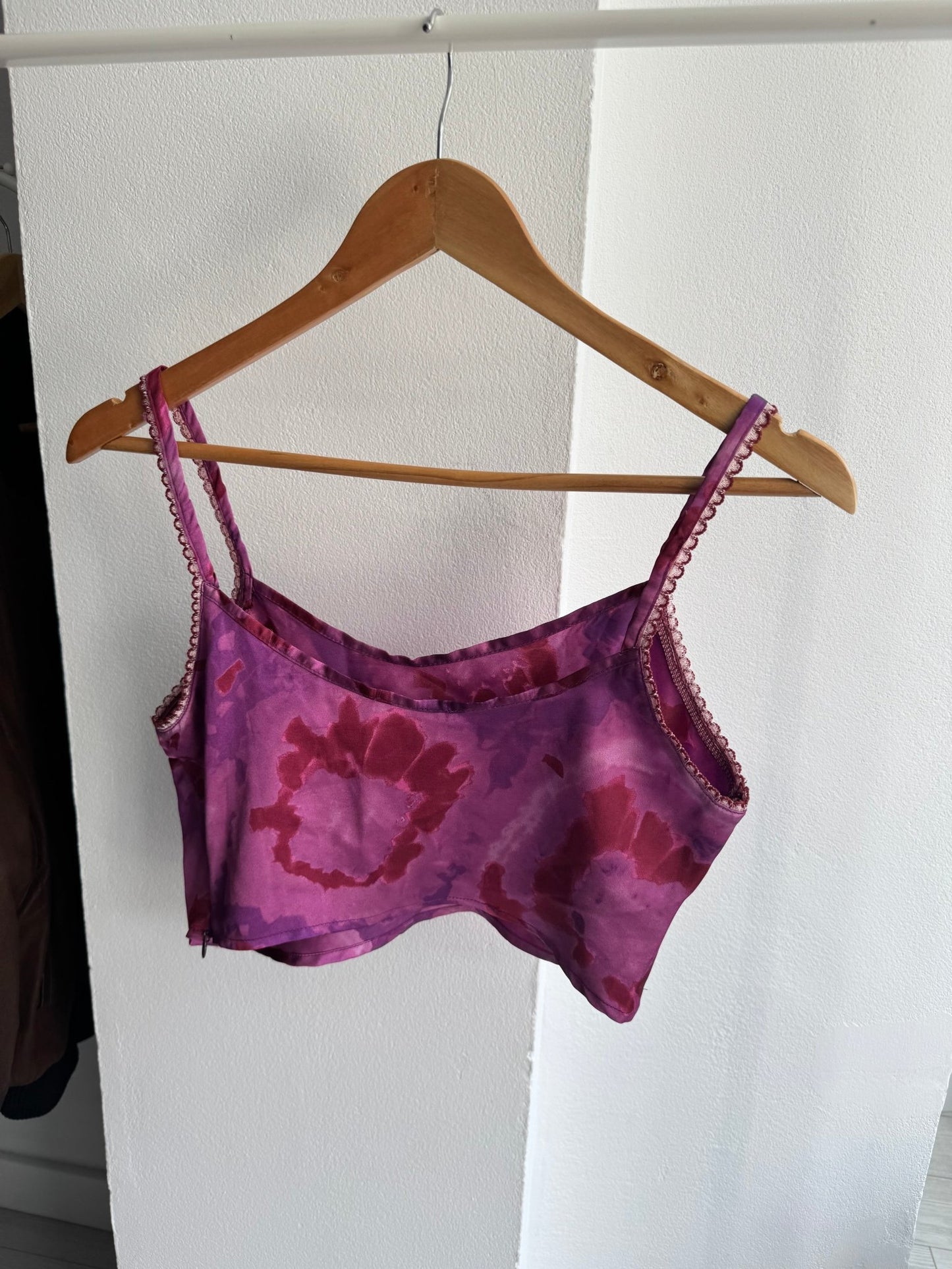 🟣 Top Y2K Printed Crop – EU 34 (XS) – Made in Italy - anbracaminte
