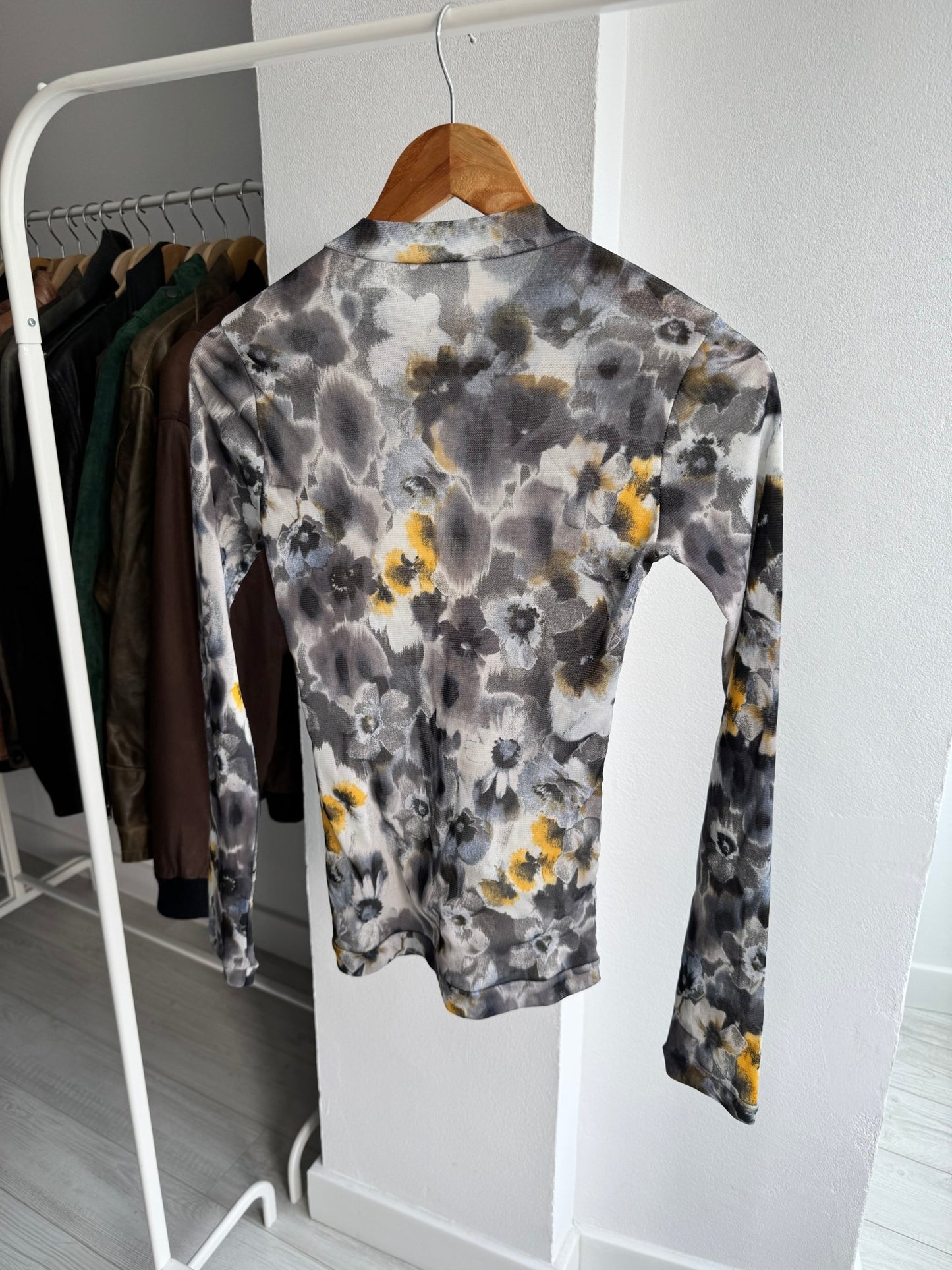 🌺 Top Y2K Printed Mesh – XS/S Damă - anbracaminte