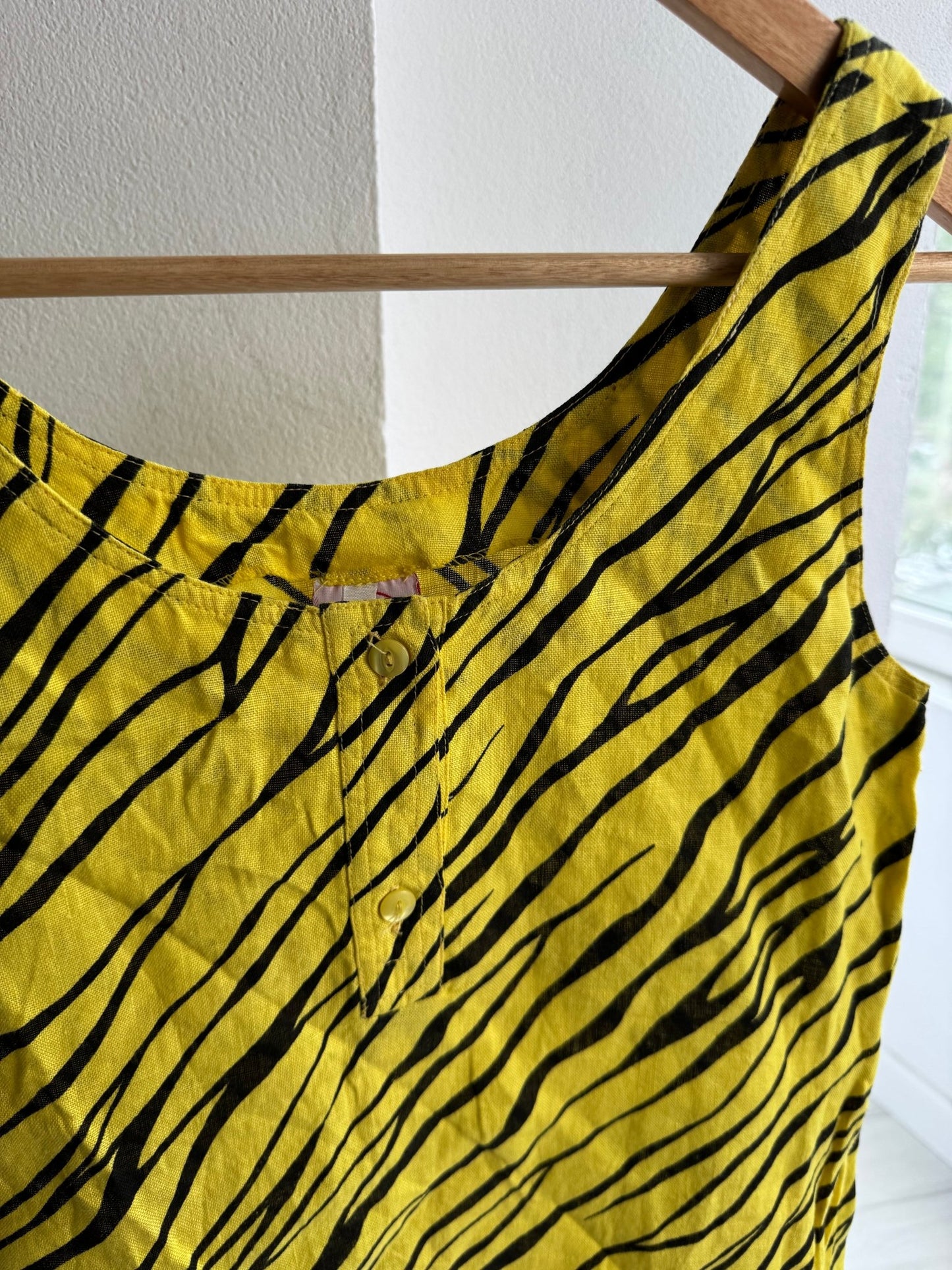 🦓 Top Y2K Zebra Print Linen – IT 42 (M) Damă - anbracaminte