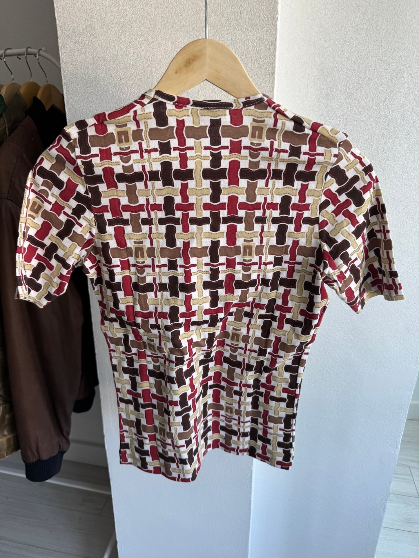 🏷️ Tricou 80’s Printed – L Damă – Made in Italy – New With Tags - anbracaminte