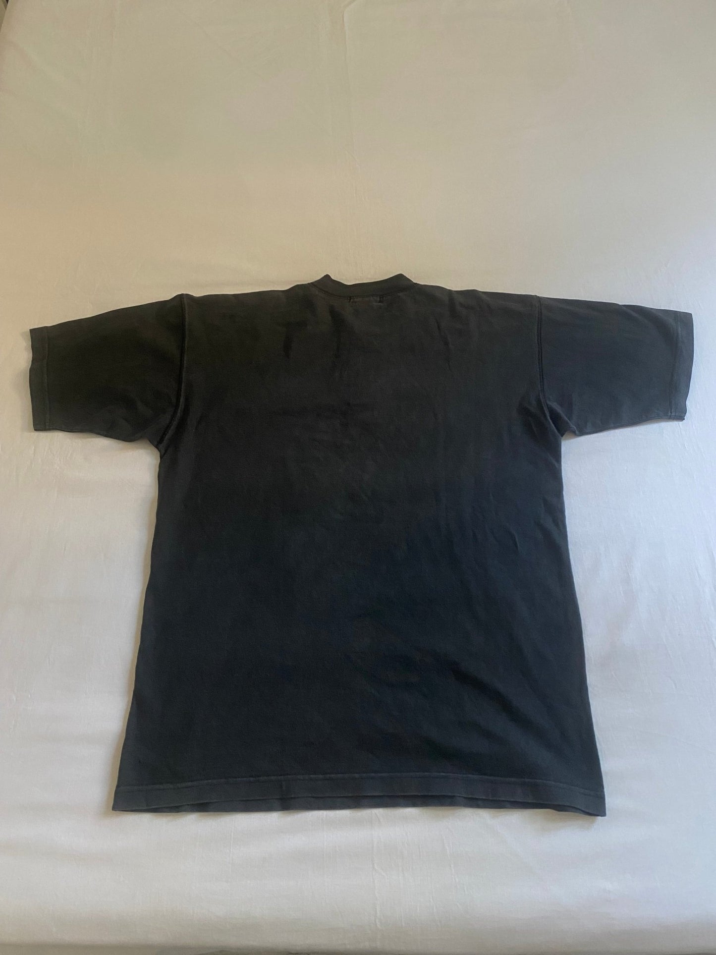 Vintage 90's Black Faded Henley Shirt - anbracaminte