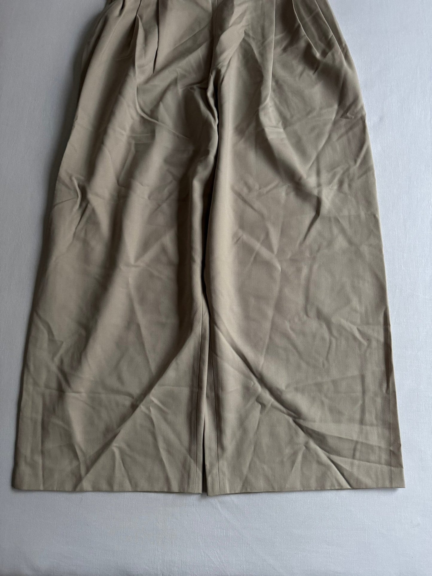 🍨 Vintage Pantaloni Baggy Crem - Lână Virgină (IT 44 - EU 40) - anbracaminte