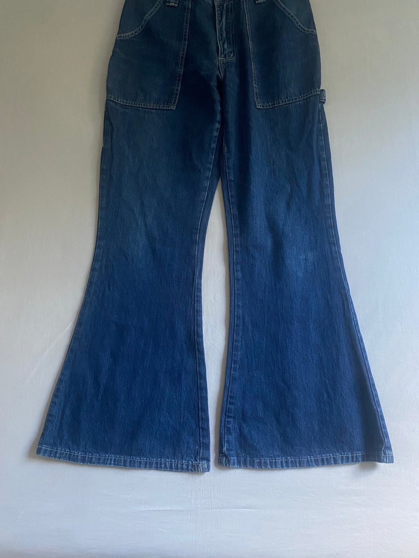 Y2K Fishbone Flared Carpenter Jeans - anbracaminte