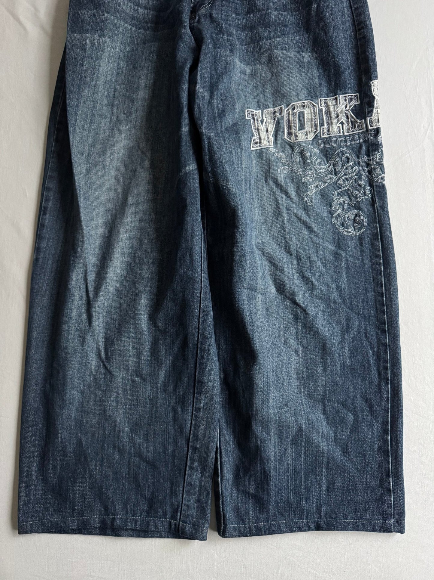 👖 Y2K Vokal Baggy Jeans Brodați - US 30 - anbracaminte