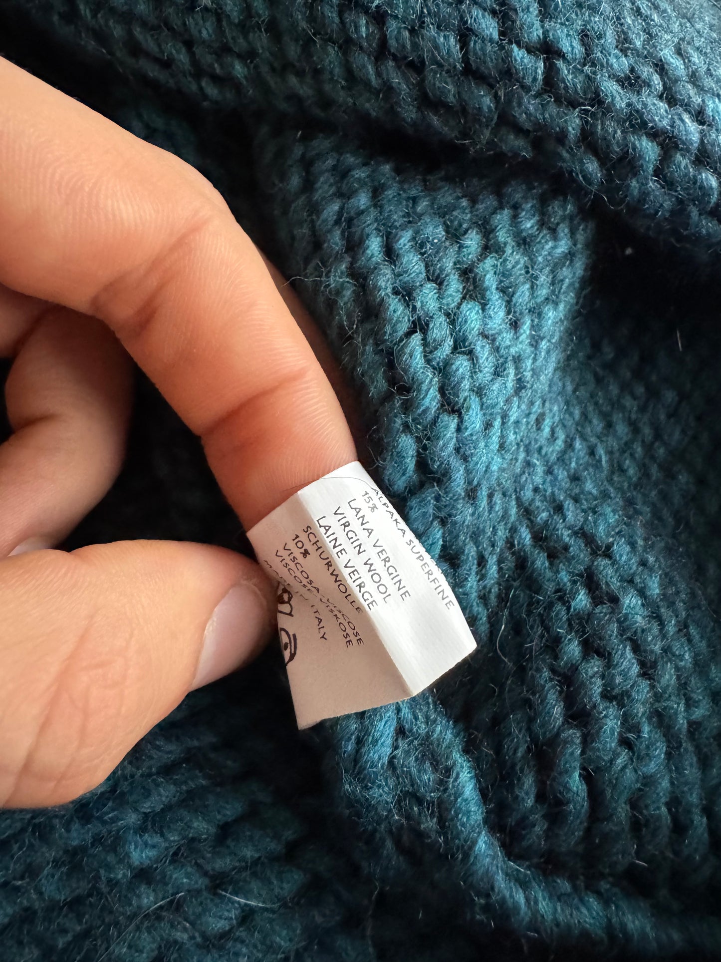 🧶 Cardigan Y2K Damă Turcoaz din Blend Premium – aprox. M