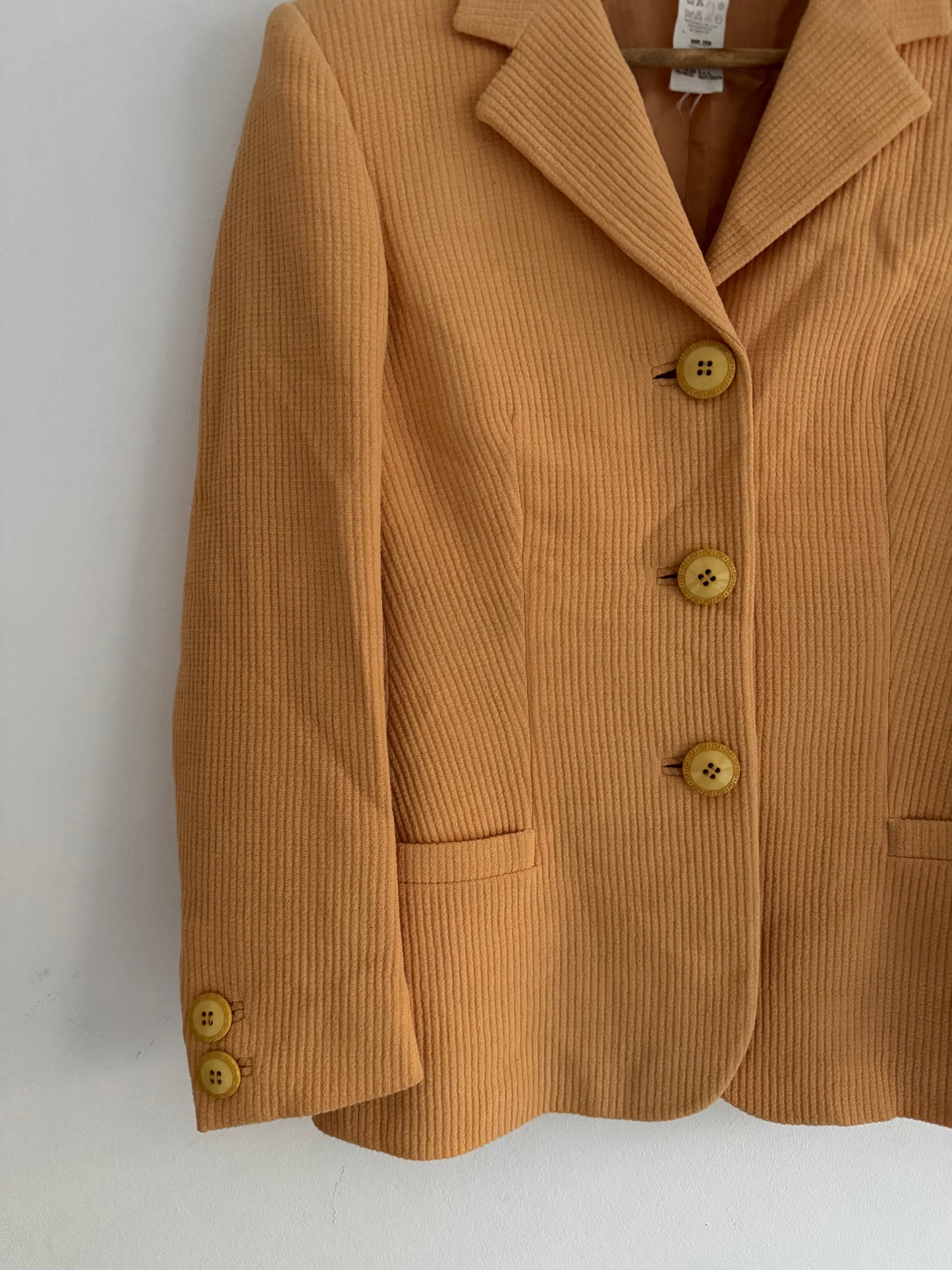 🐍 Sacou Gianni Versace Couture 1995 – Portocaliu Deschis – XS/S Femei