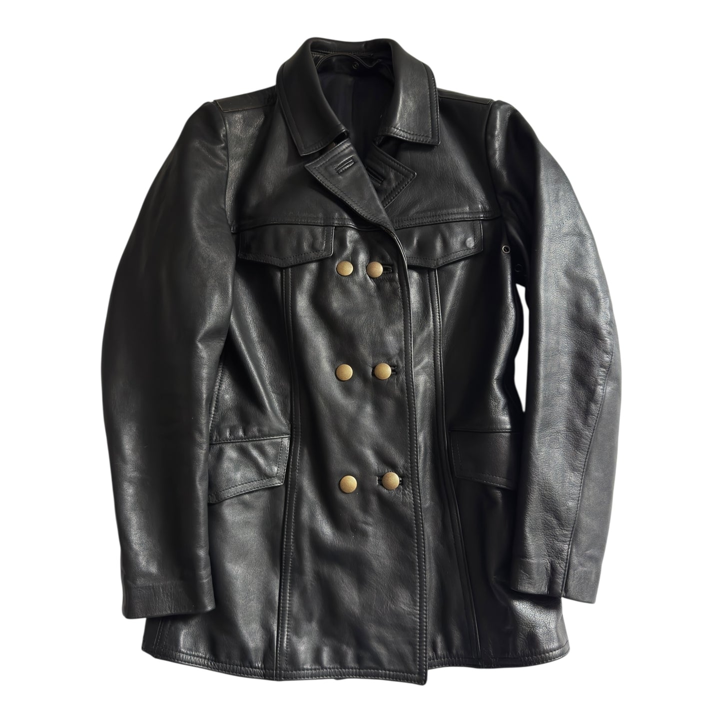 👮 1987 German Police Leather Jacket – Women’s Size 38 (M)