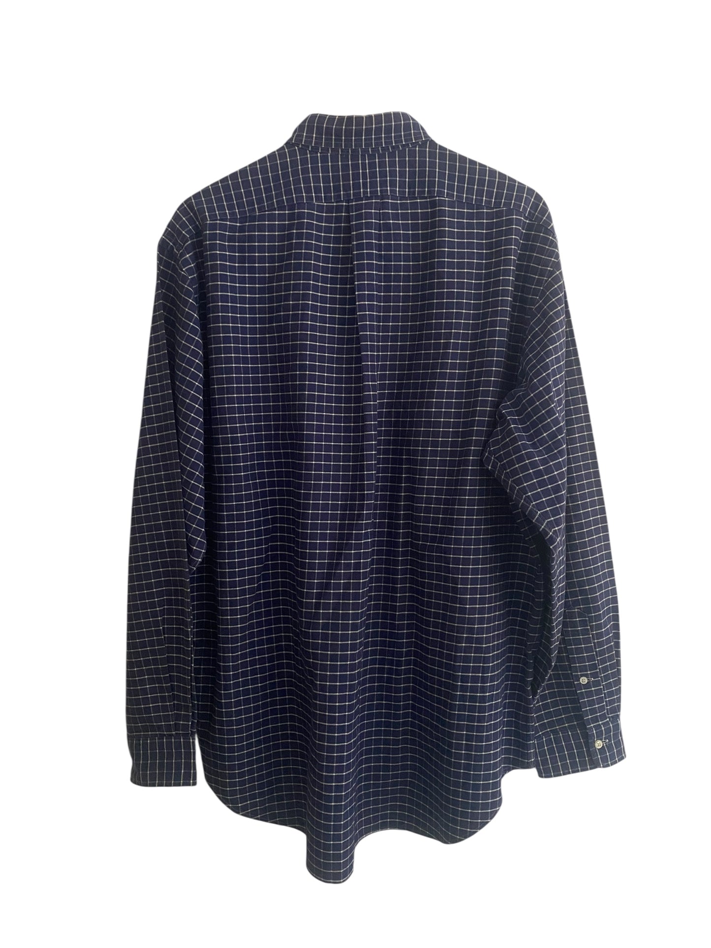 Cămașă Polo by Ralph Lauren – Carouri Navy, Bumbac Gros, Mărime XL (17)