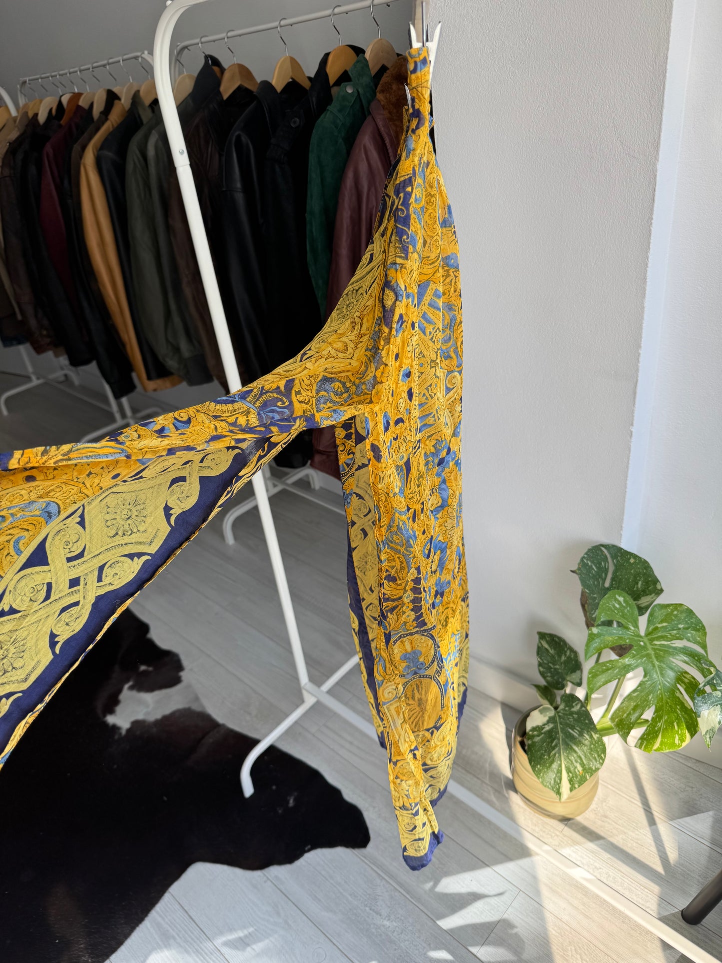 🌴 Fustă Vintage Baroque Print Beach – M/L Damă – Made in Italy