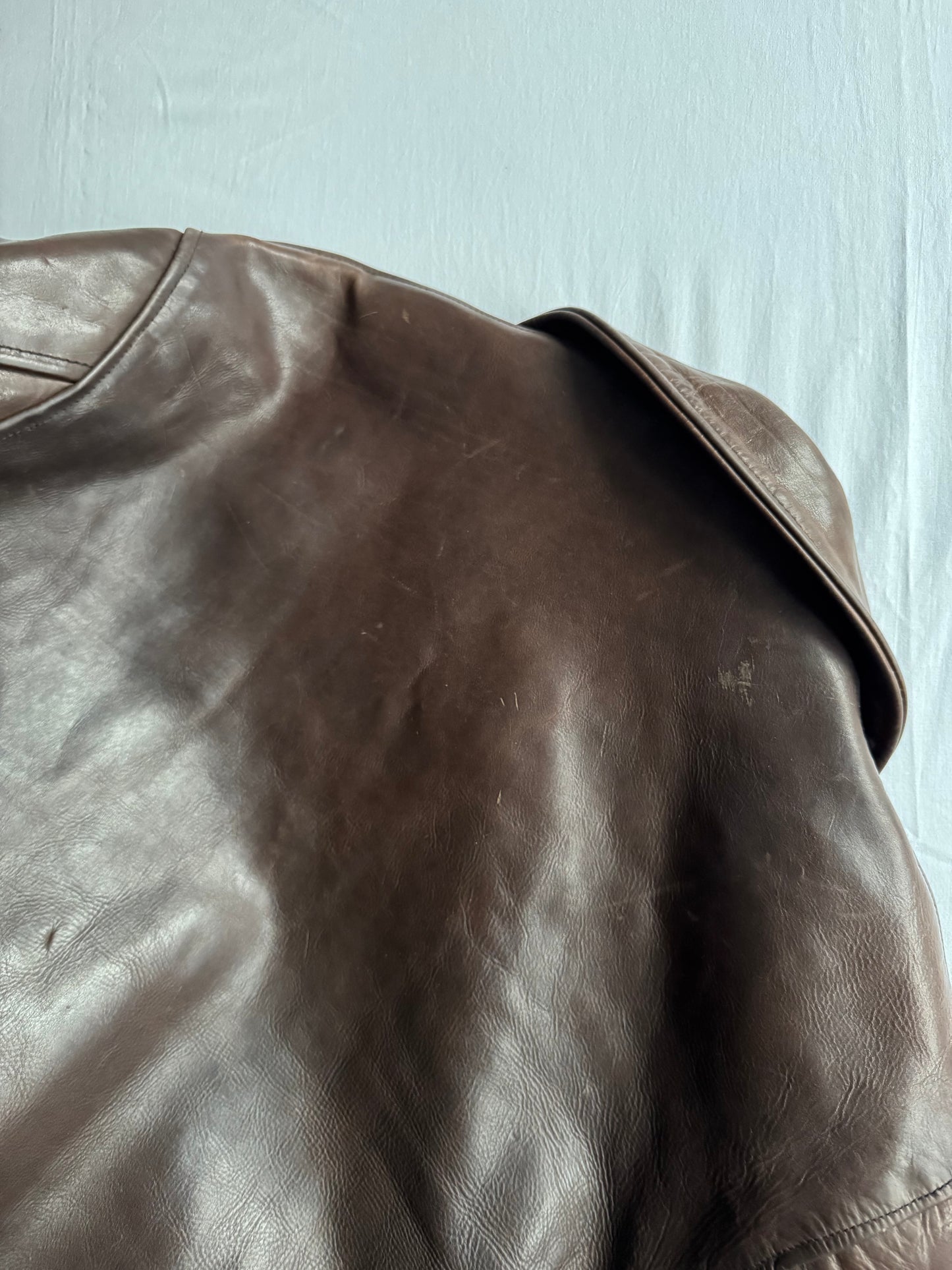 🧥 Geacă vintage din piele groasă maro închis | mărimea XL bărbați