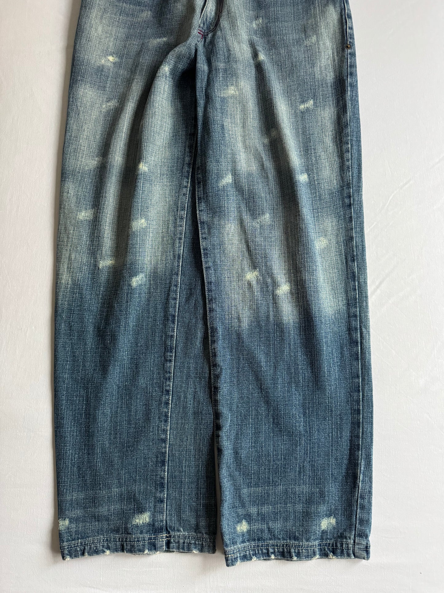 👖 Blugi Y2K Raw Blue Light Wash – Baggy Fit – W32 x L32