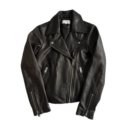 🏍️ Geacă Reiss din piele biker / Neagră (Women’s XS)
