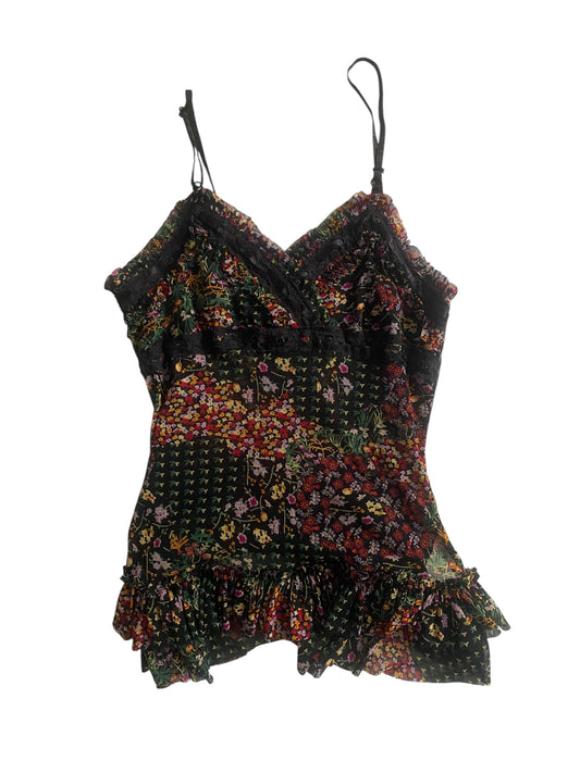 🌸 Top Y2K cu Imprimeu Floral – Mărime M